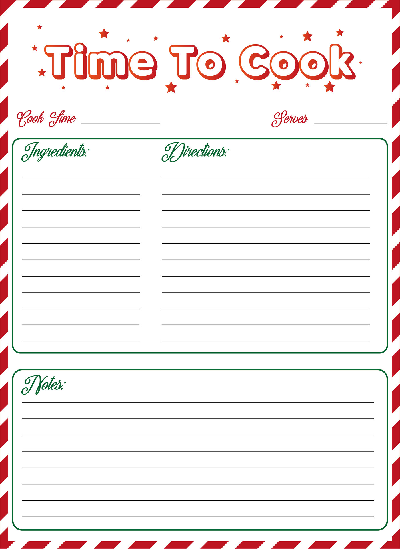 Festive Christmas Recipe Card for Family Dinners