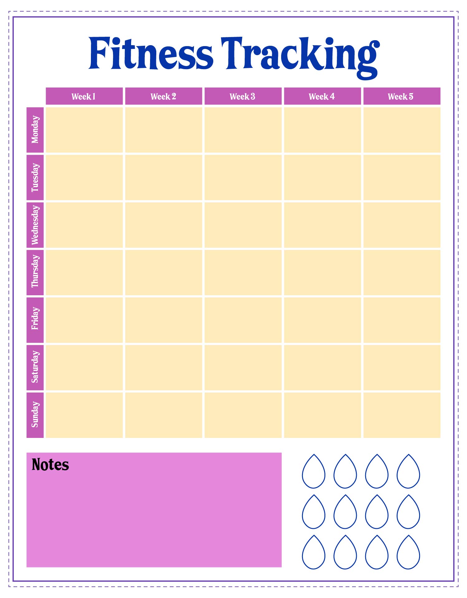 Fitness Tracking Sheets Printable