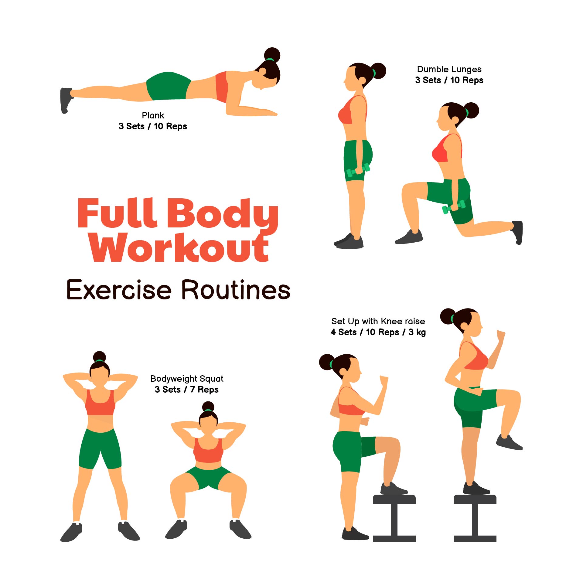 Full Body Workout Printable Exercise Routines