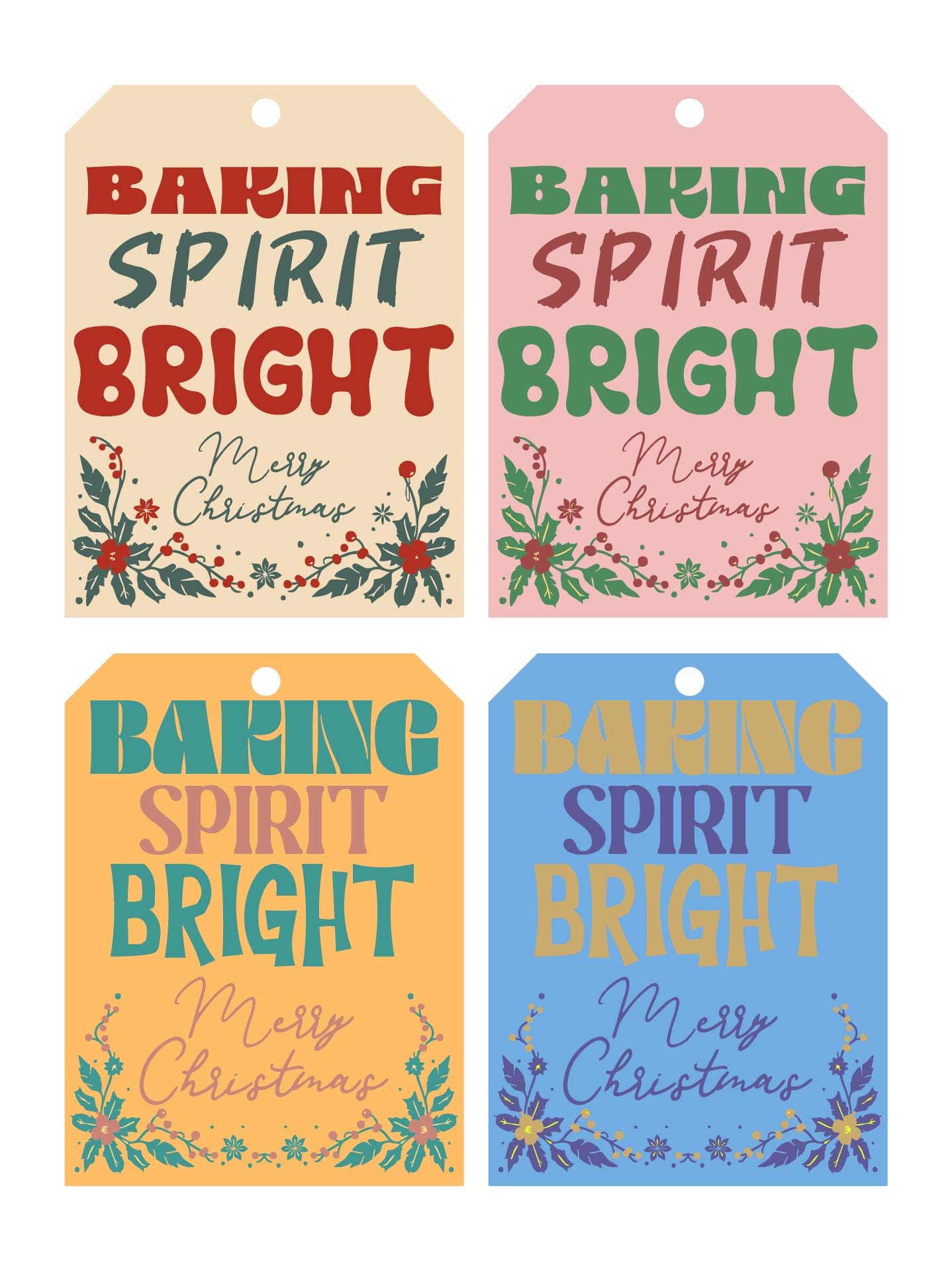 Holiday Baking Christmas Tag Designs