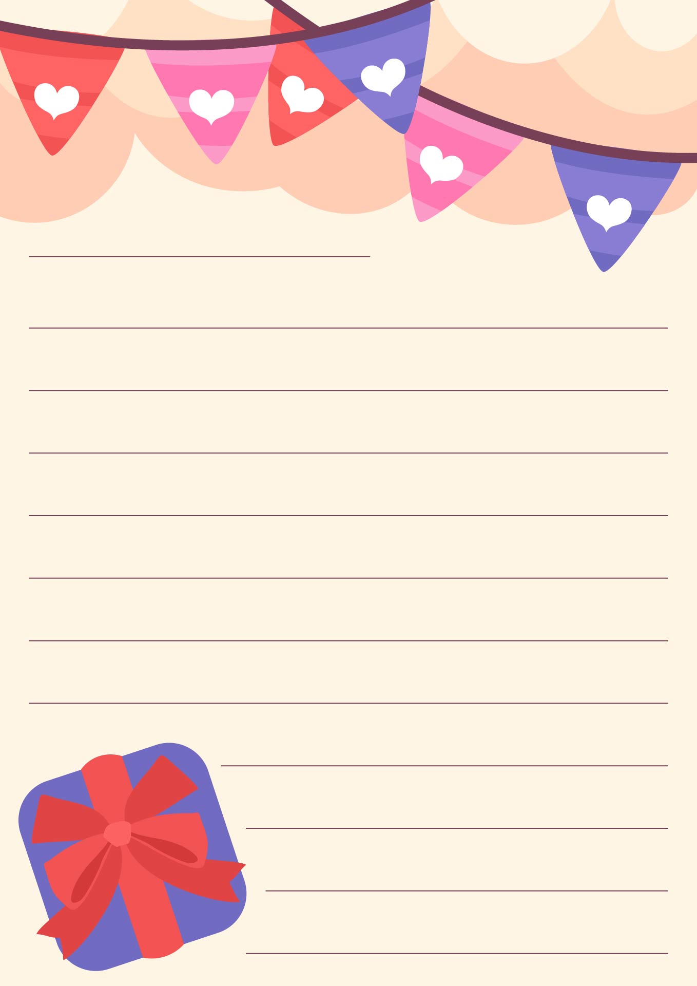 Love Letter Inspired Valentine Note Paper