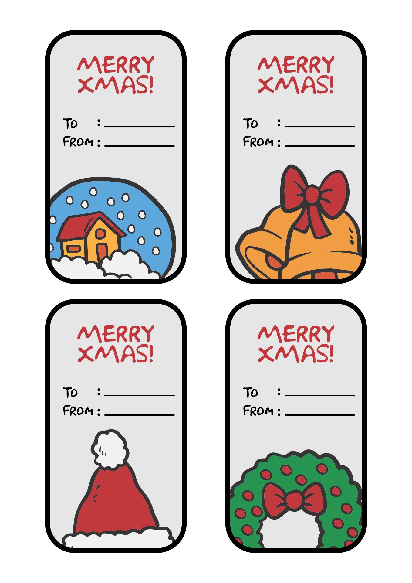 Merry Christmas Food Gift Tag Printables