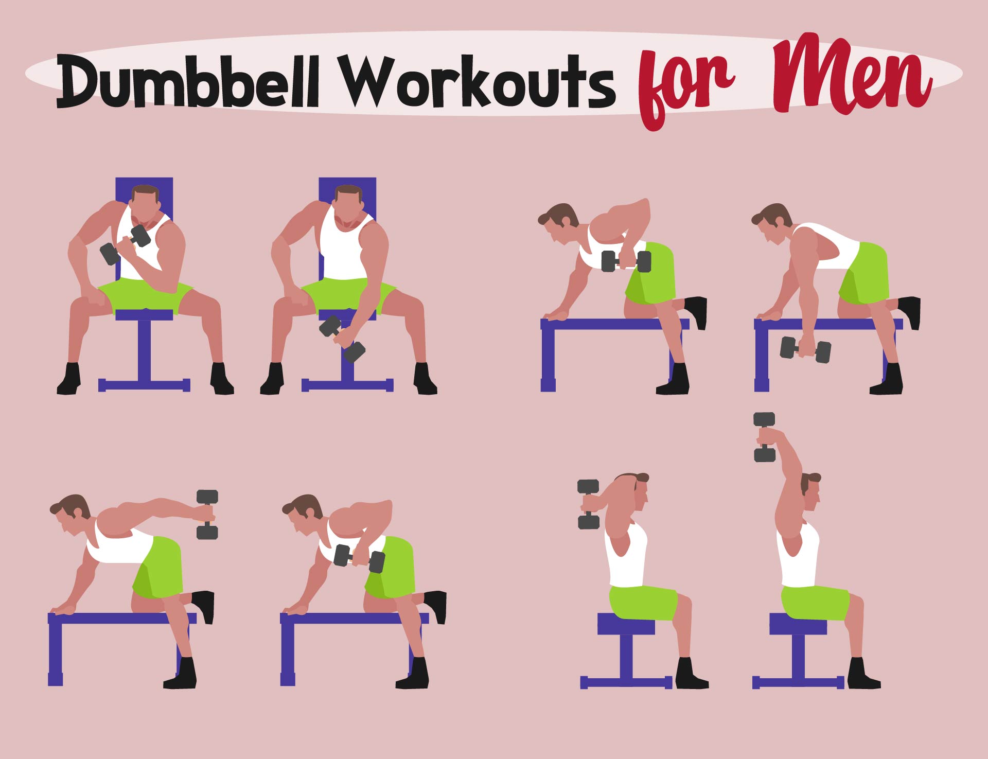 Printable Advanced Dumbbell Workouts for Men