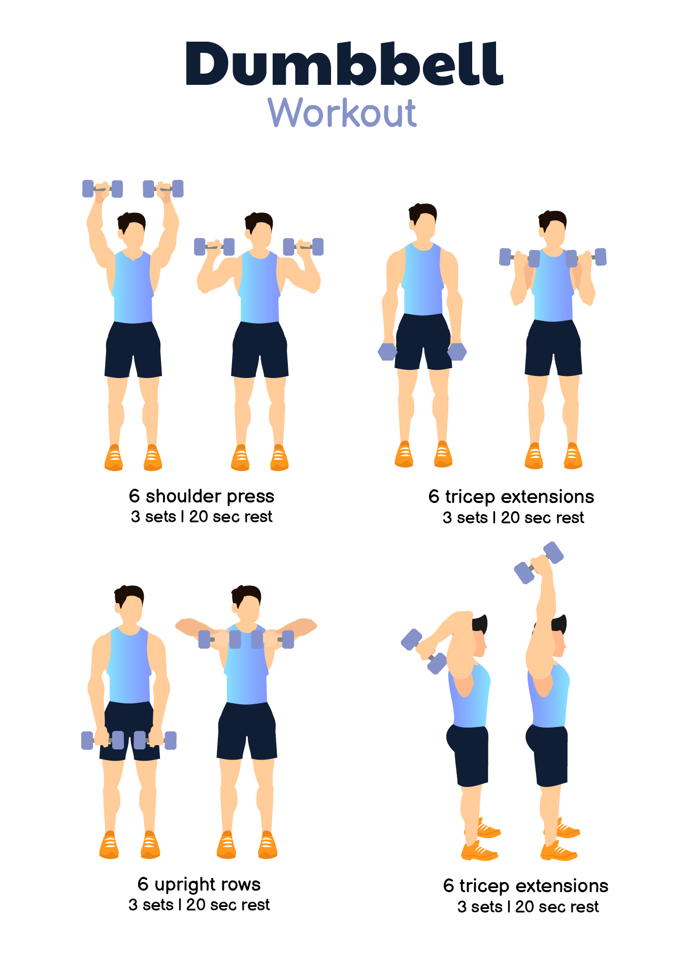 Printable Dumbbell Exercises for Male Beginners