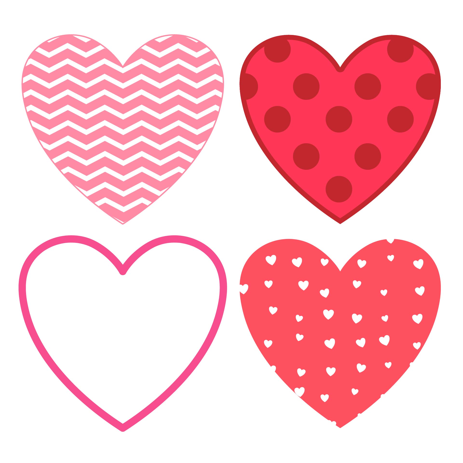 Printable Heart-Shaped Valentines Clip Art