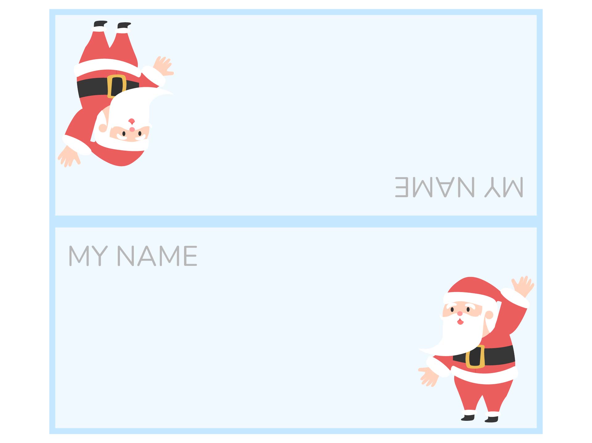 Printable Santa Place Cards for Holiday Dinner