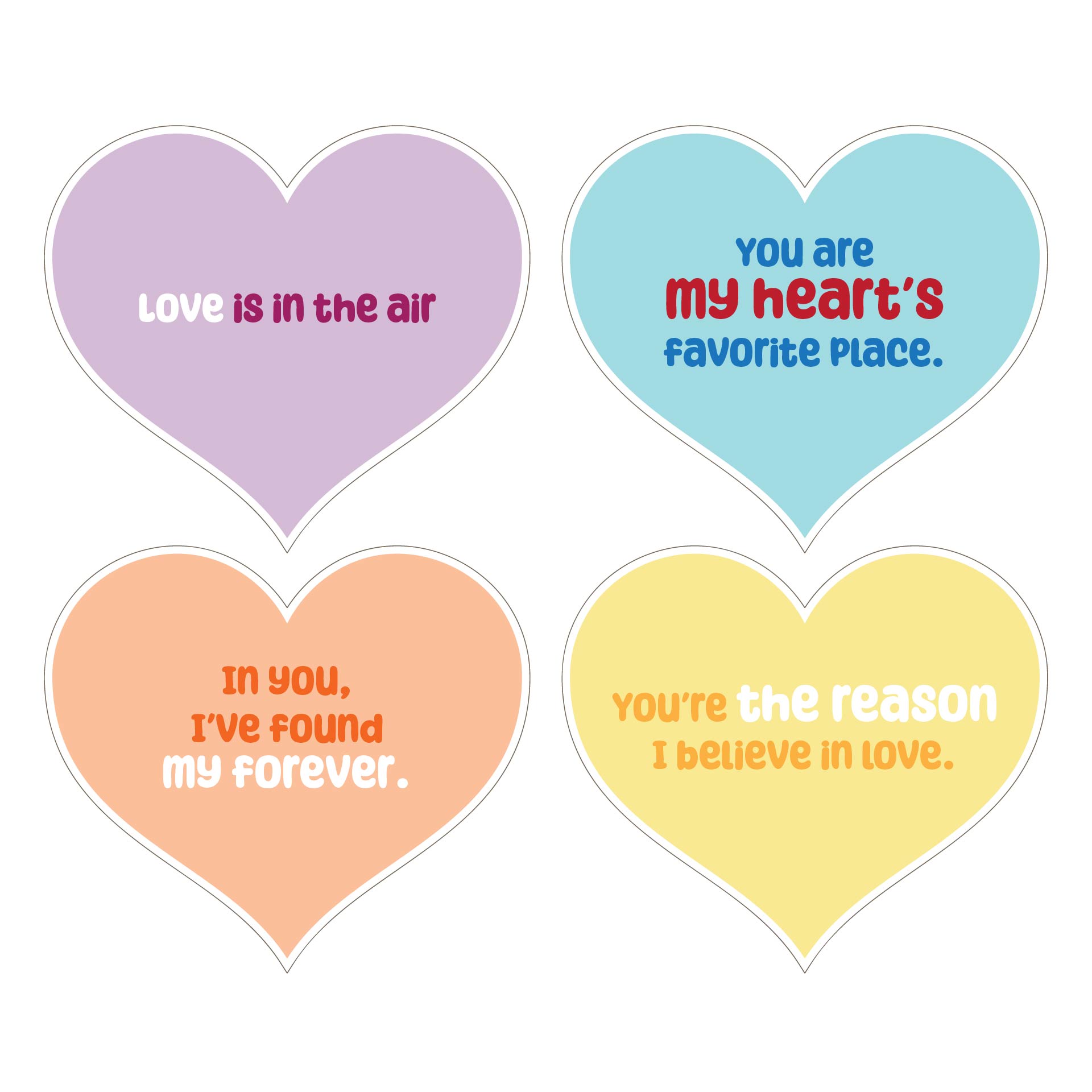 Printable Valentine Love Heart Quotes