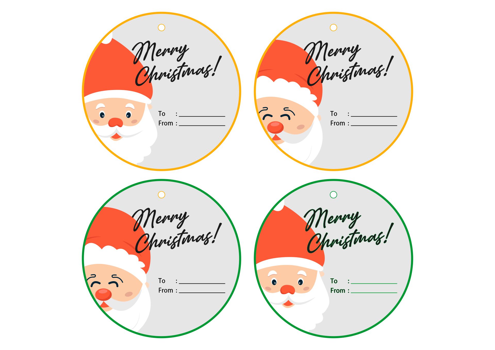 Santa-Themed Food Gift Tag Printables