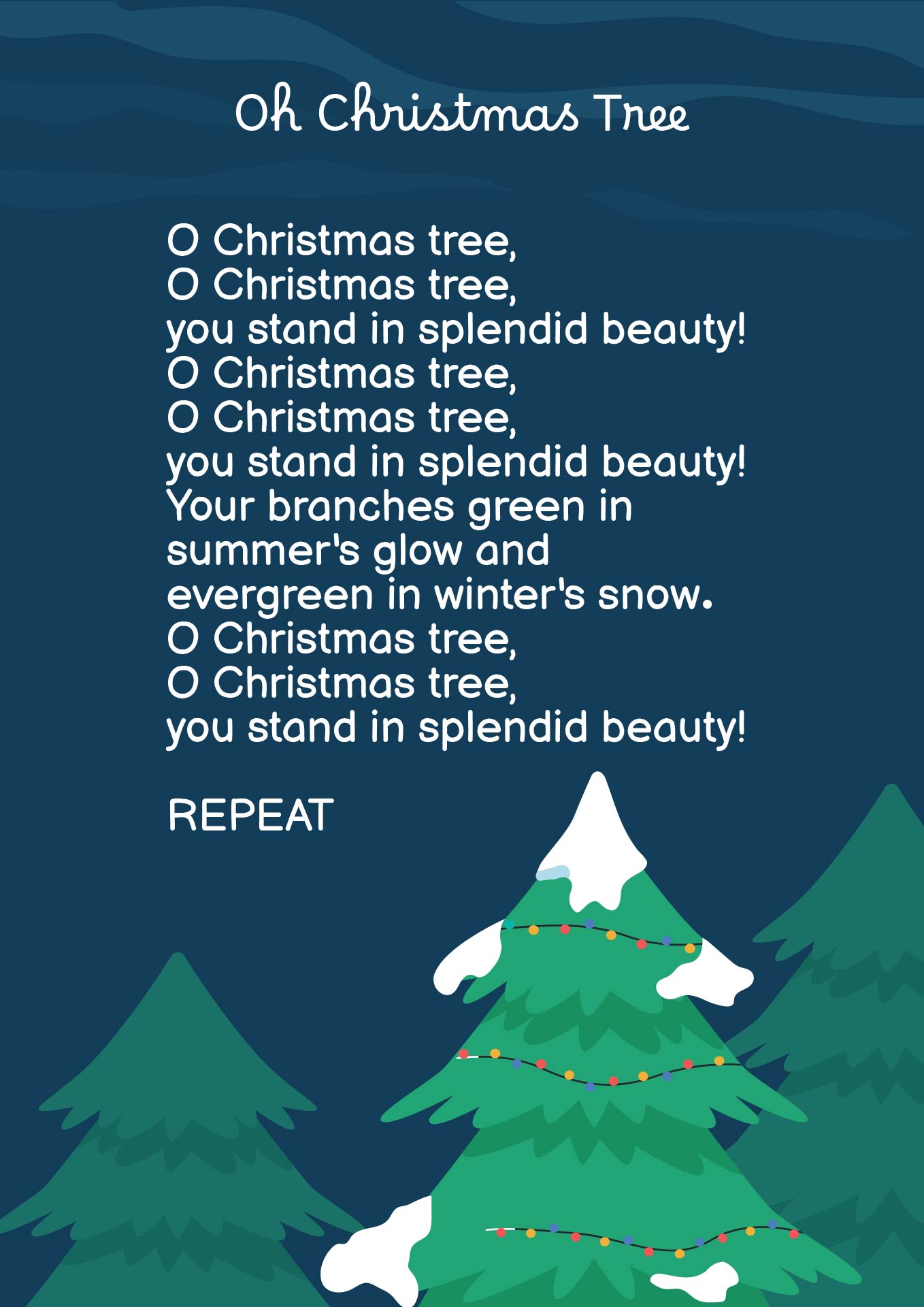 Sing-Along O Christmas Tree Words Printable