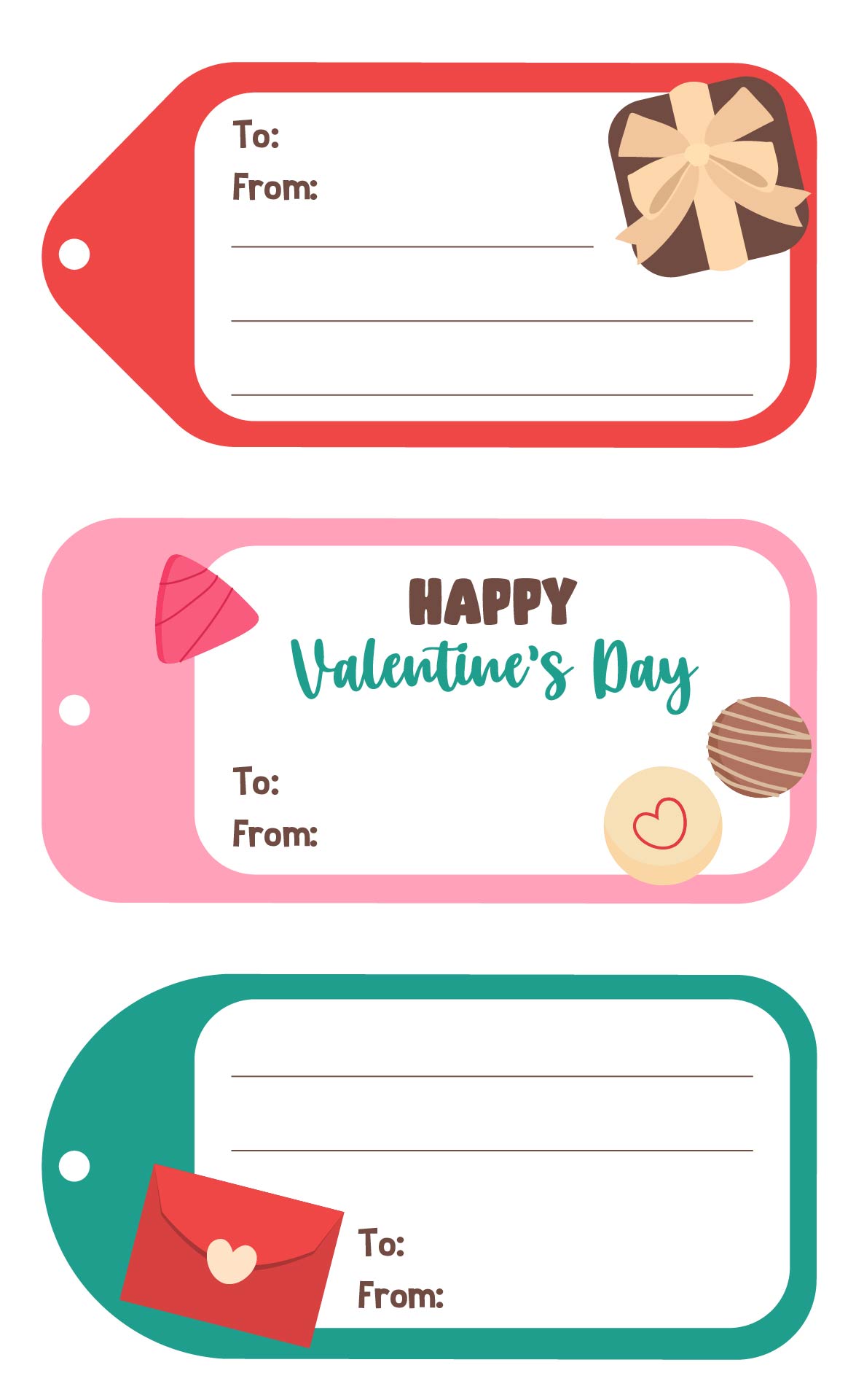 Valentines Day Candy Gram Gift Tags Printable