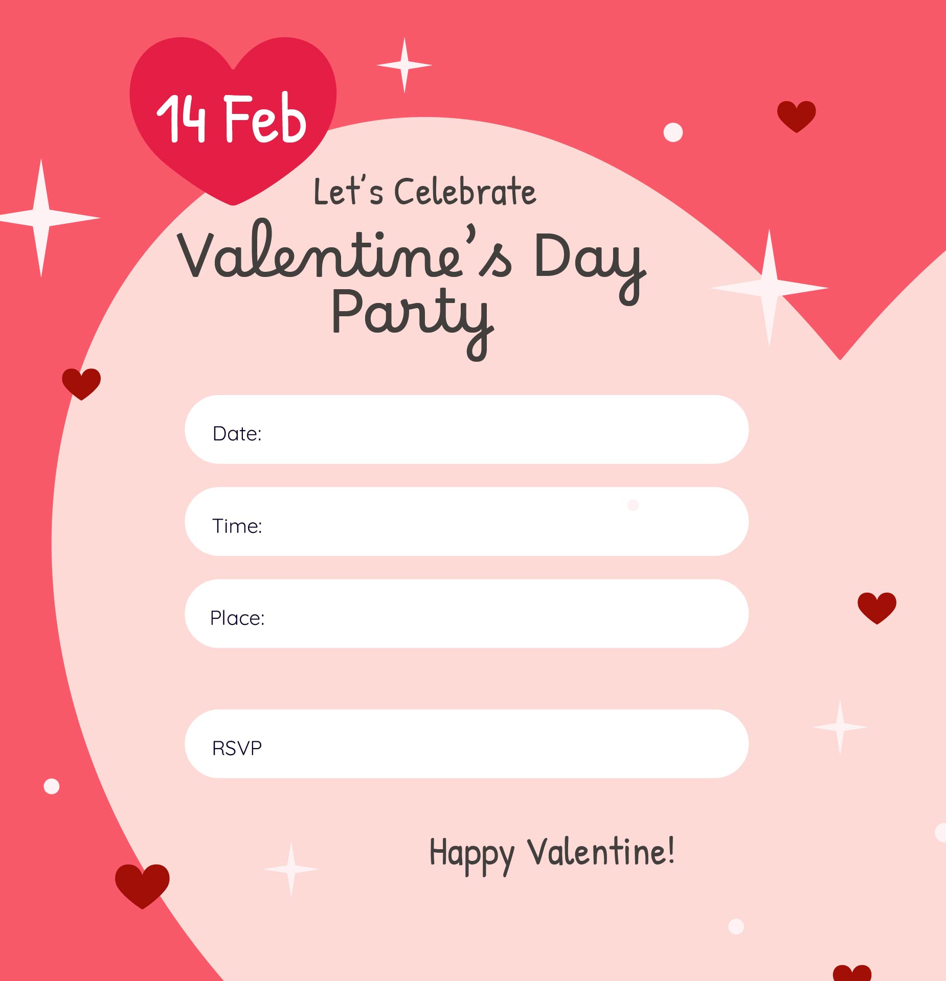 Valentine’s Day Party Invitations Printable