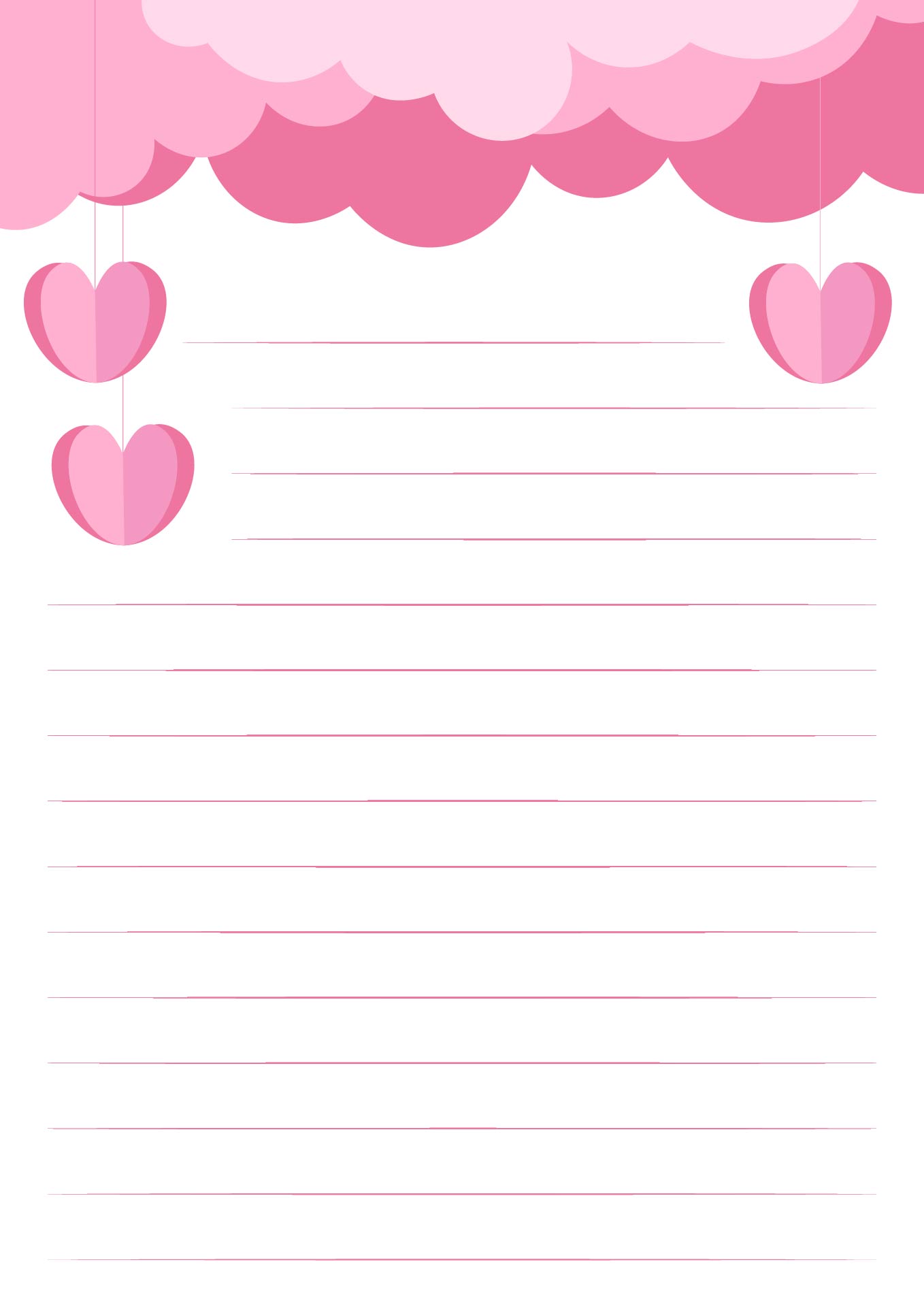 Valentines Day Themed Note Paper