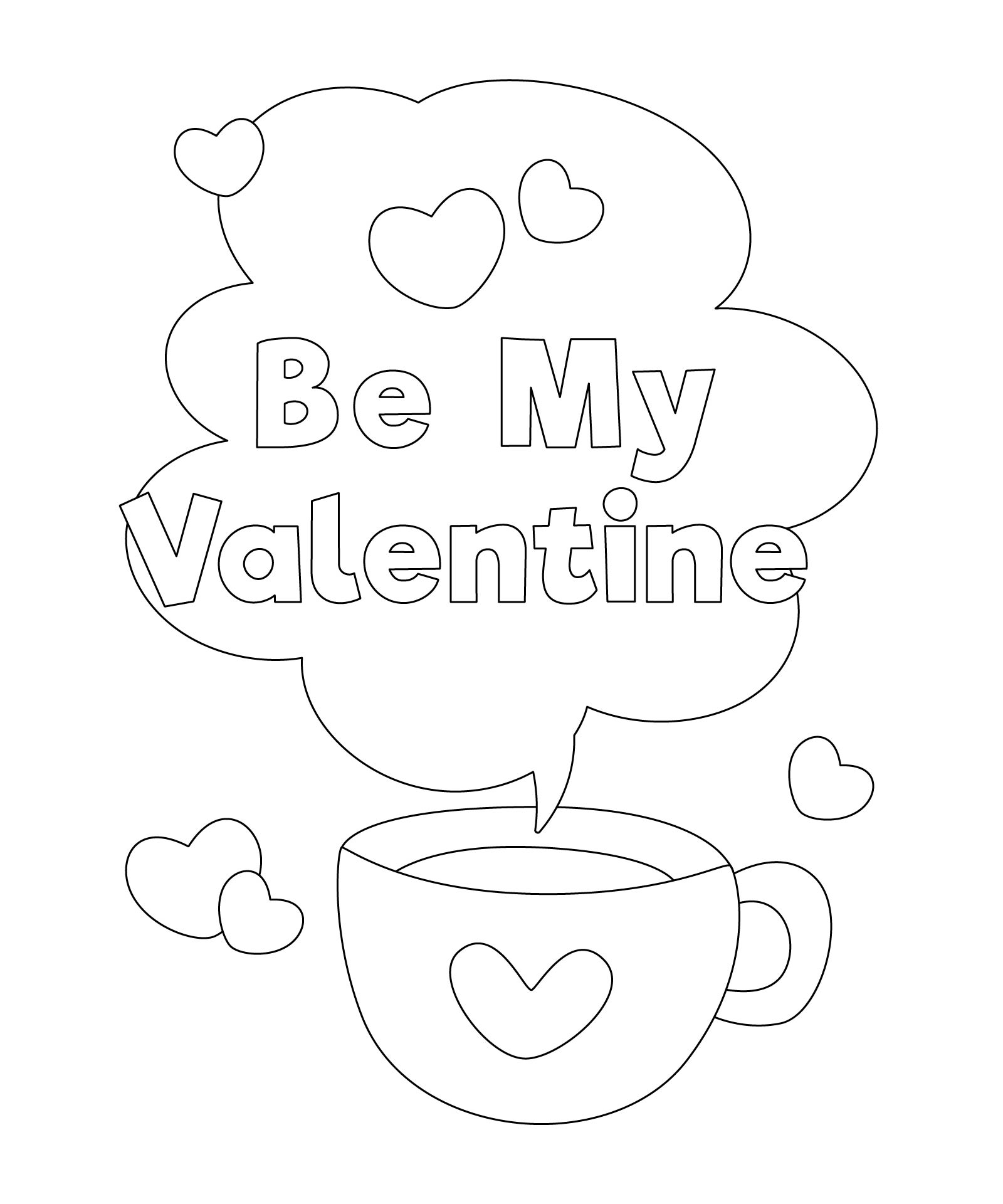 Be Mine Valentine Coloring Pages Printable