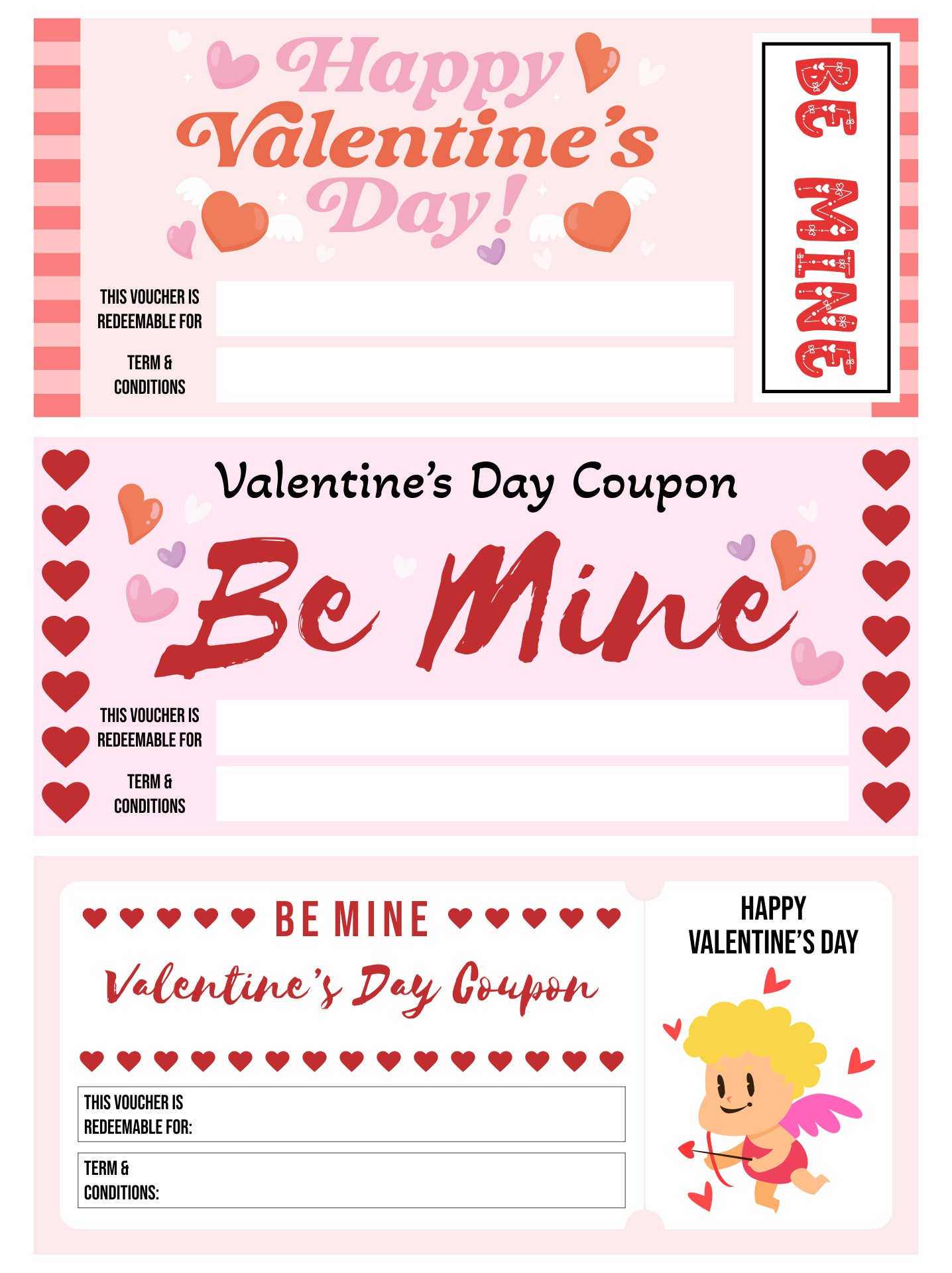 Be Mine Valentine Coupons Printable