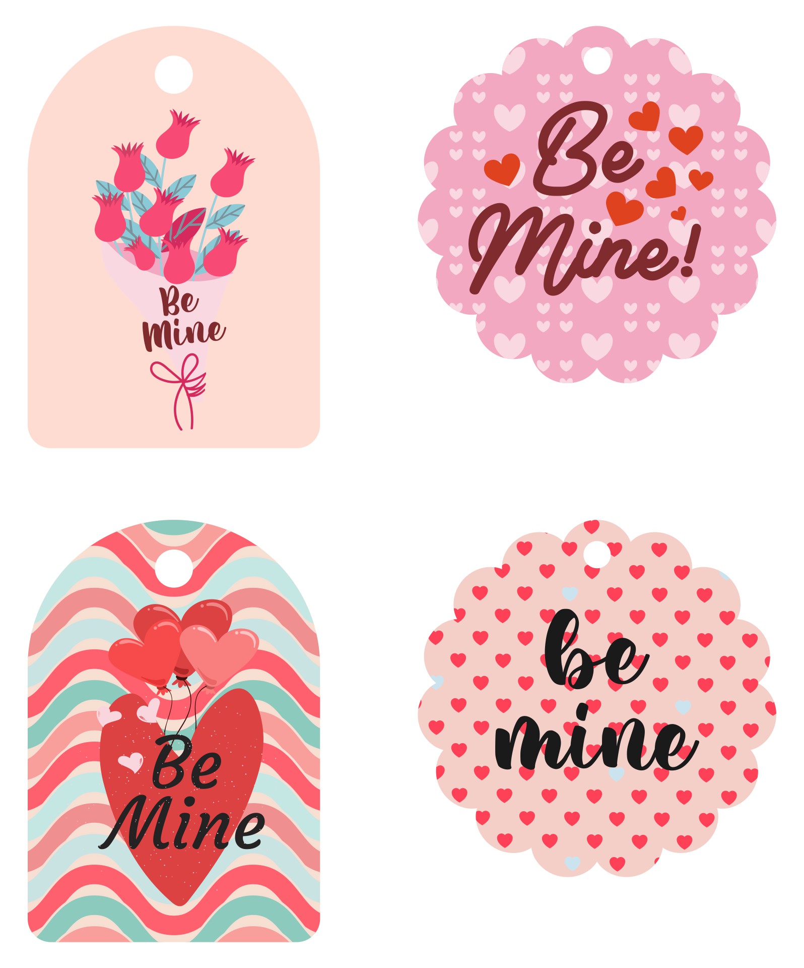 Be Mine Valentine Gift Tags Printable