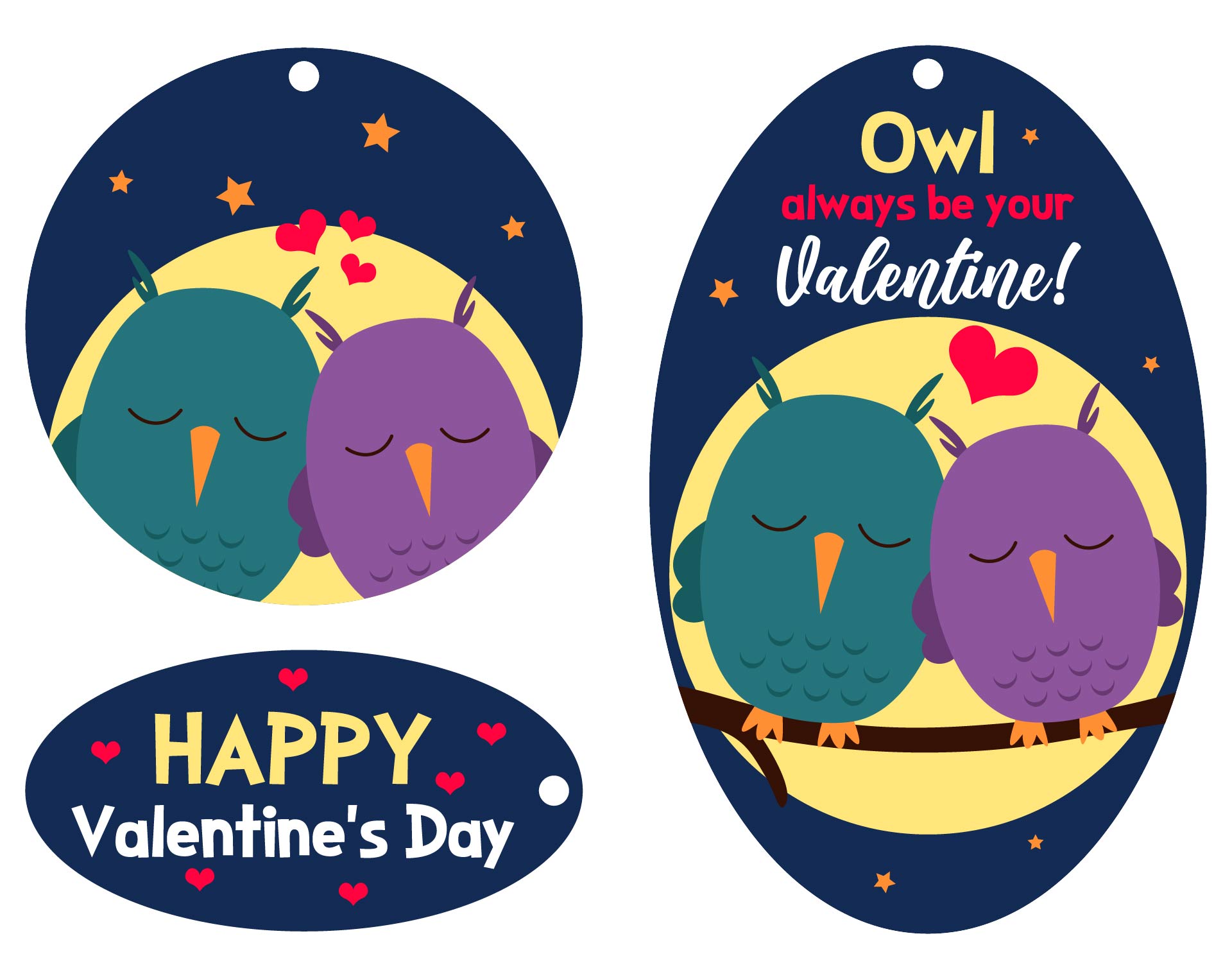 Cute Animal Valentines Day Printable Tags