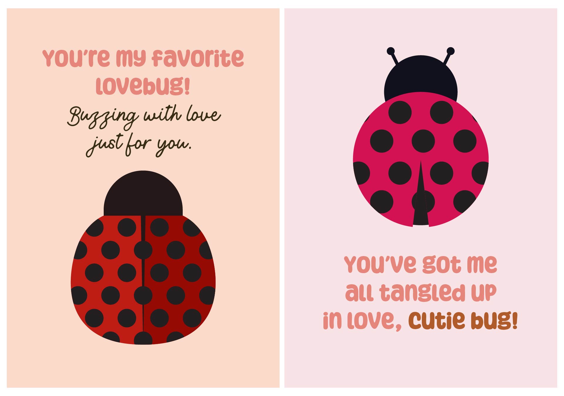 Cute Love Bug Valentines Day Card