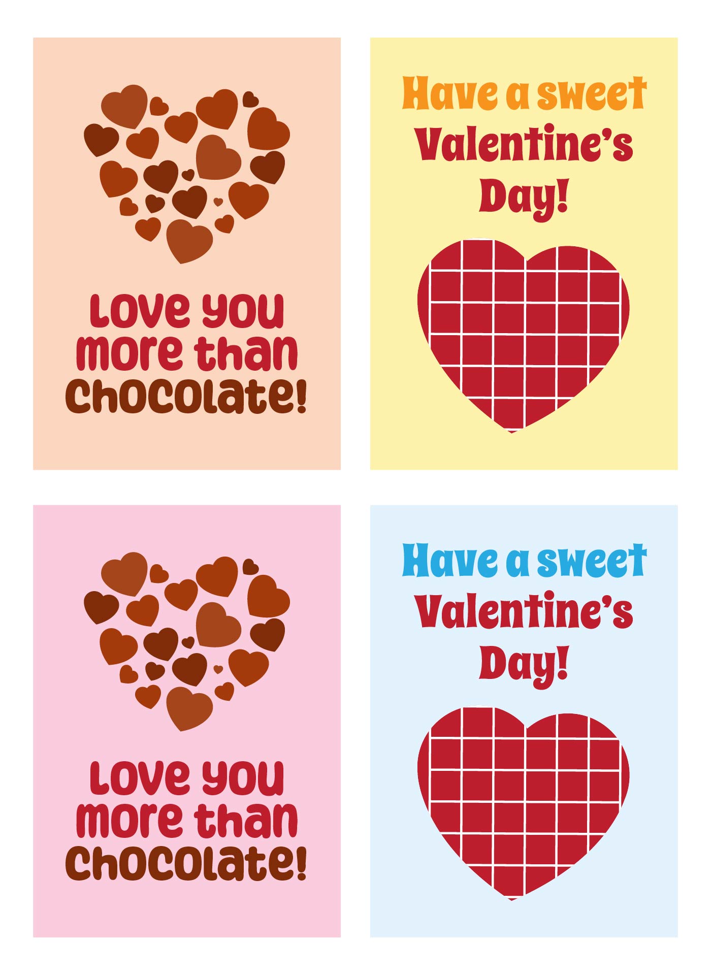 DIY Chocolate Valentine Card Printables