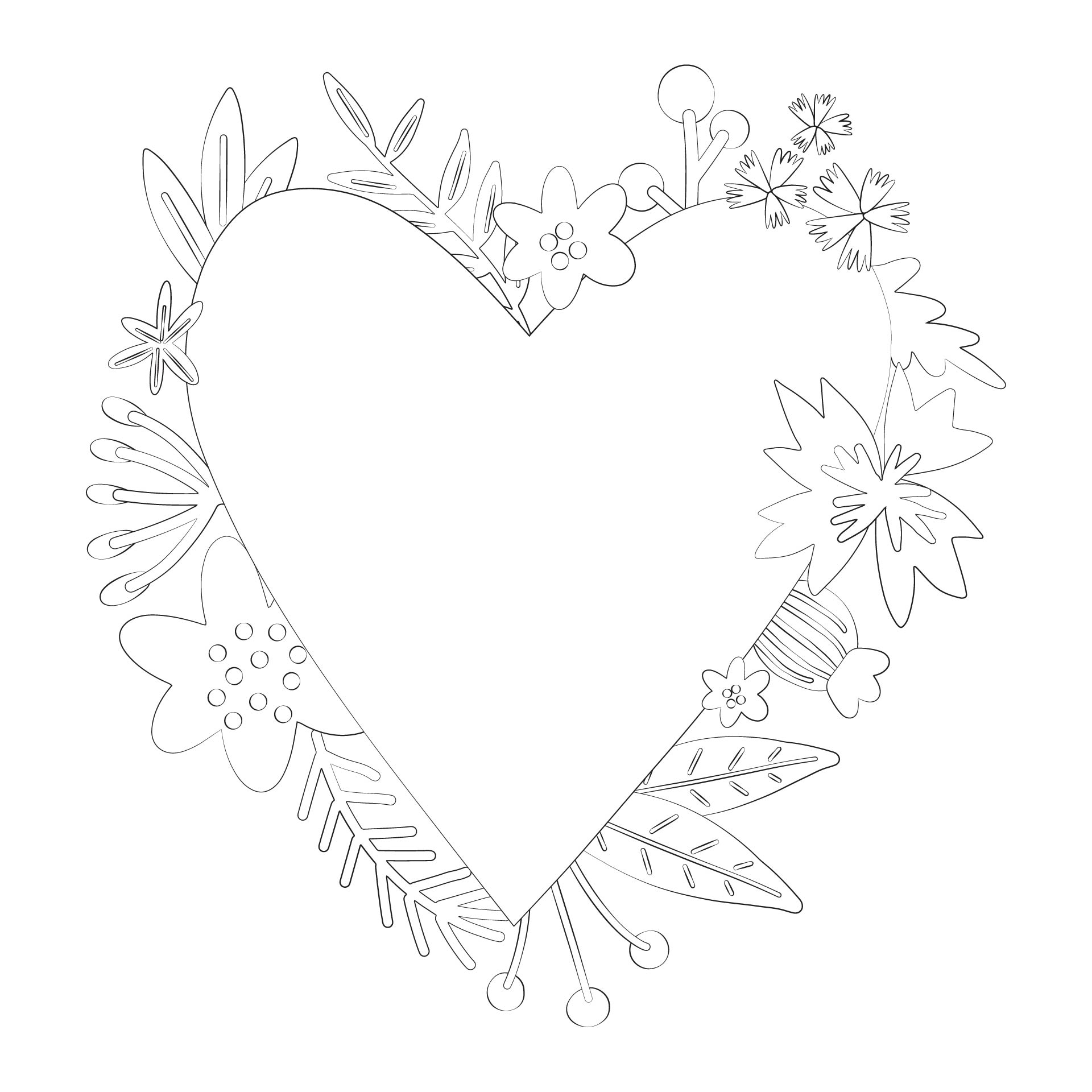 DIY Printable Coloring Heart Photo Frame