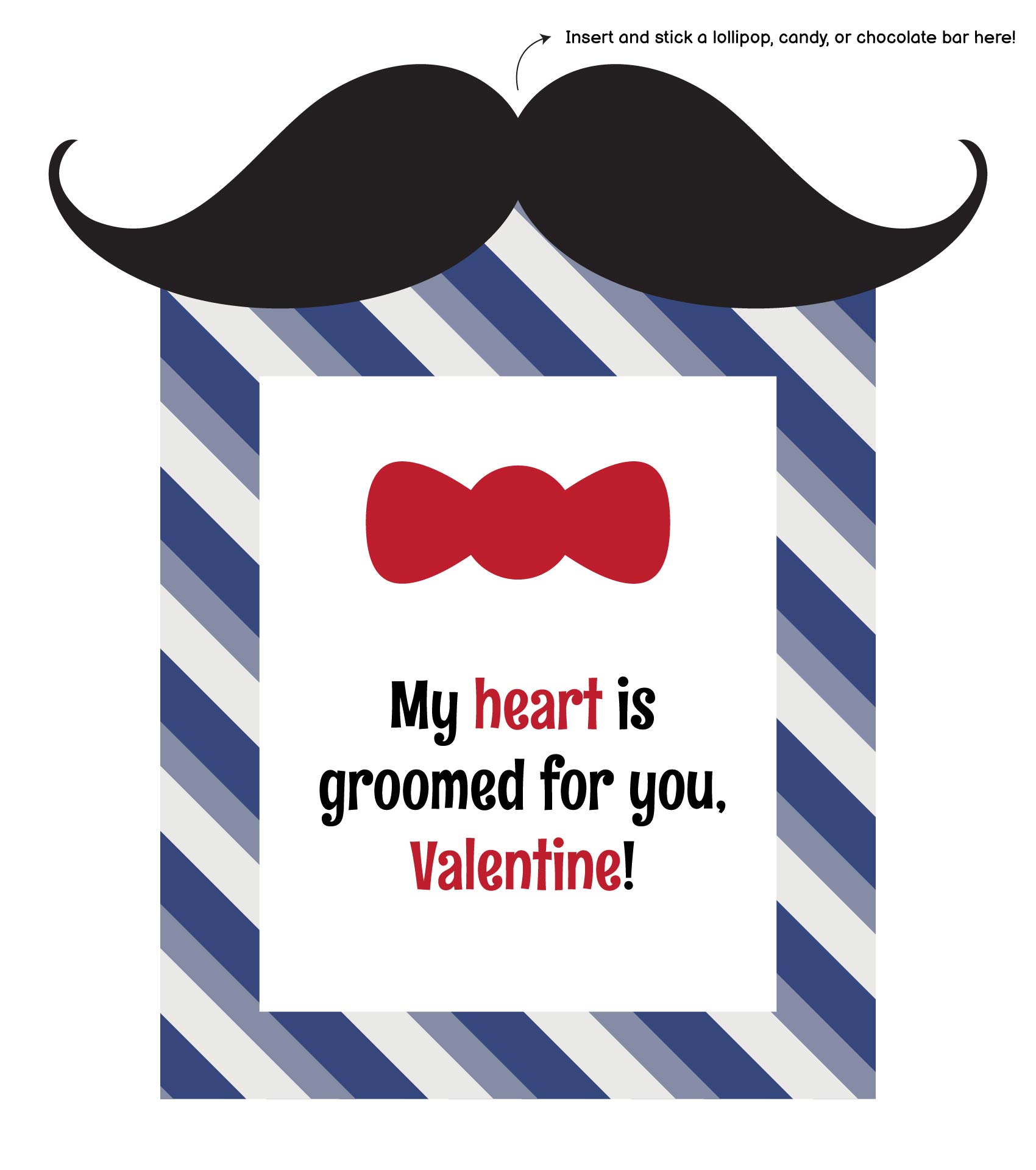 DIY Printable Mustache Valentines Day Cards