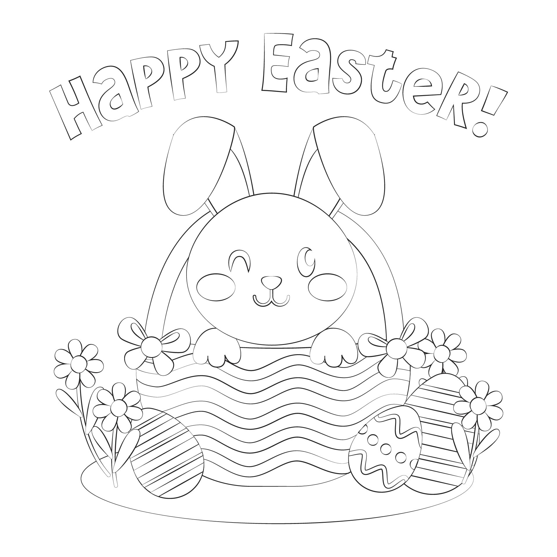 Easter Bunny Coloring Sheets for Children