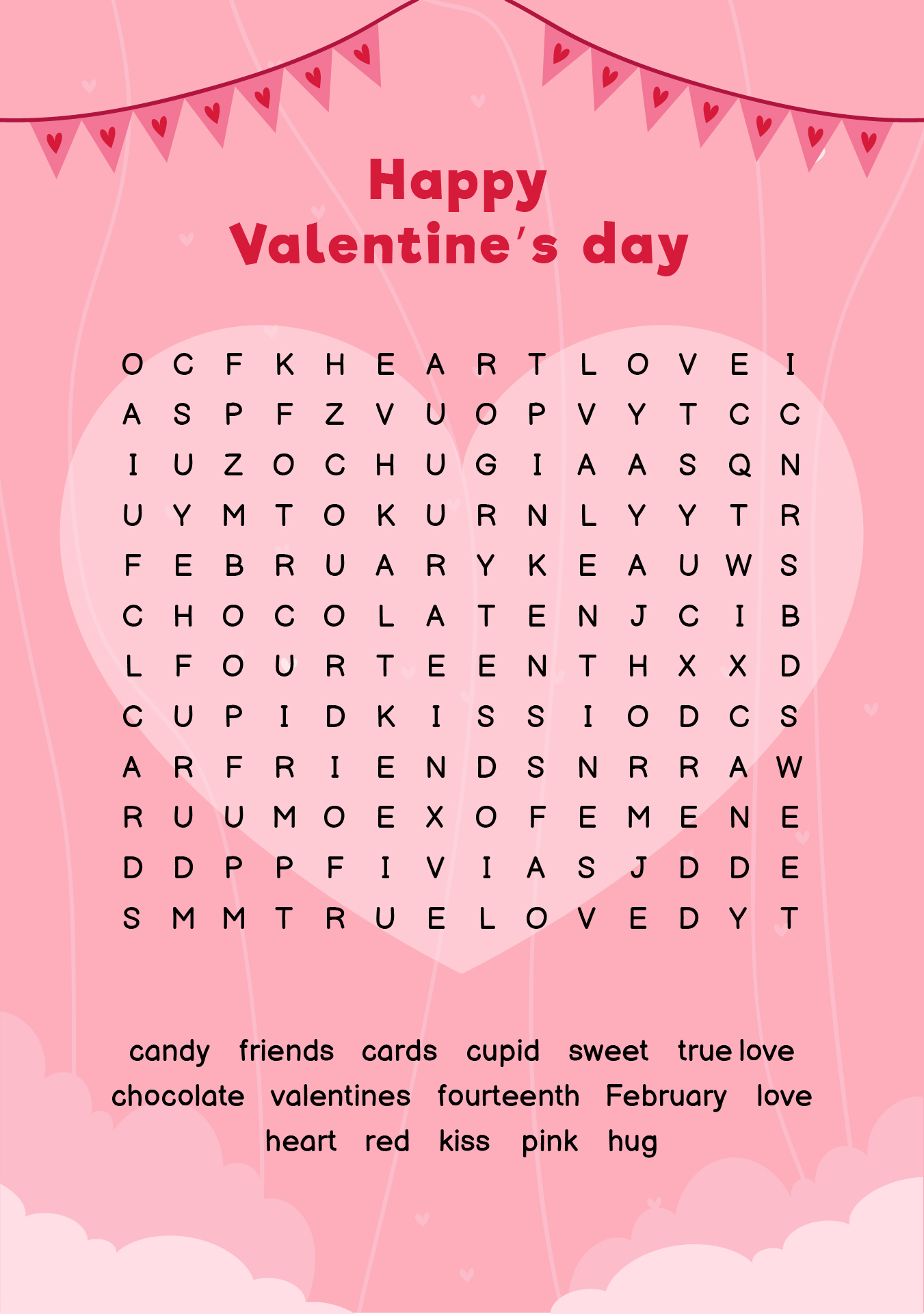 Fun Valentines Day Word Search Puzzles for Kids