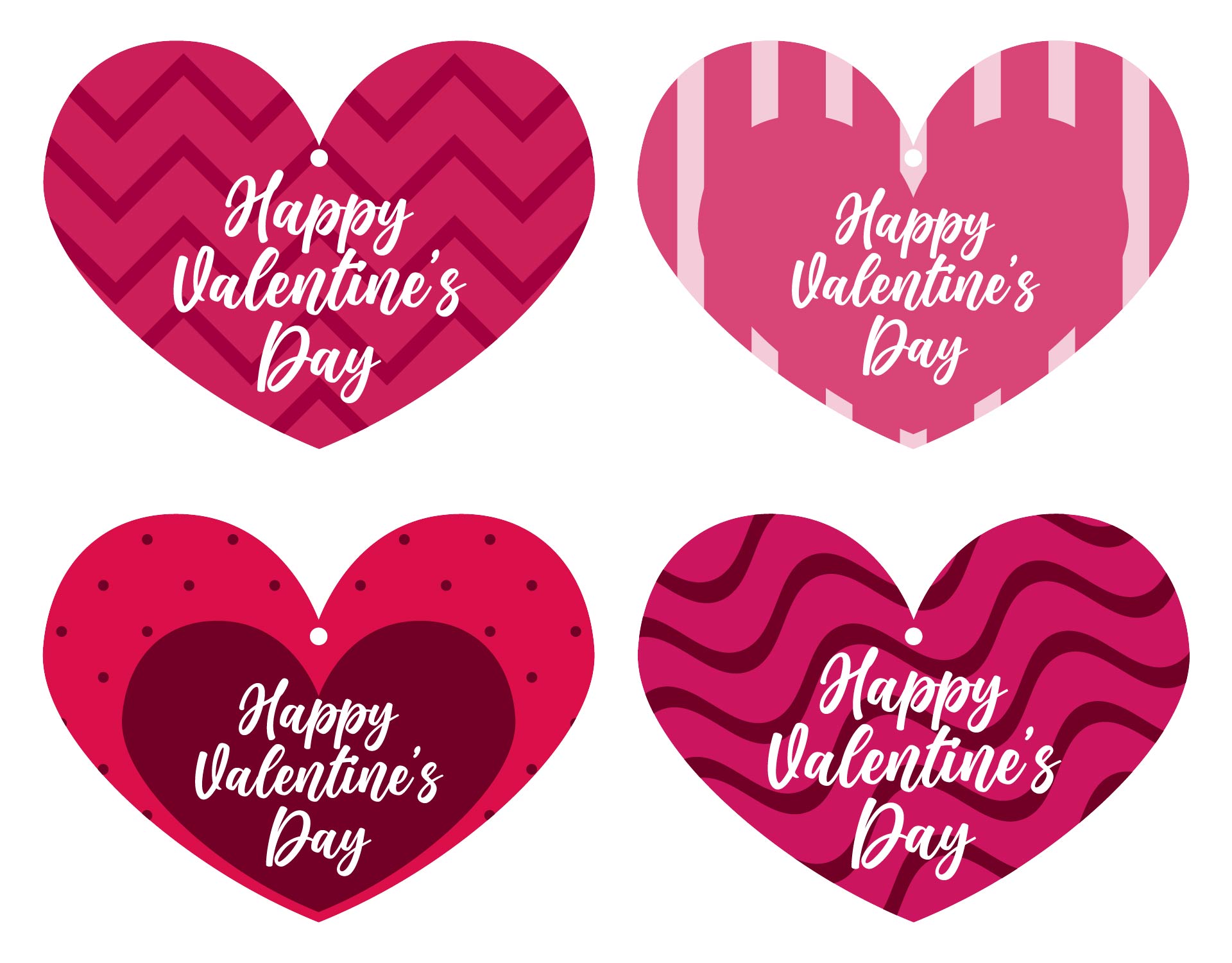 Heart-Shaped Valentines Day Tags