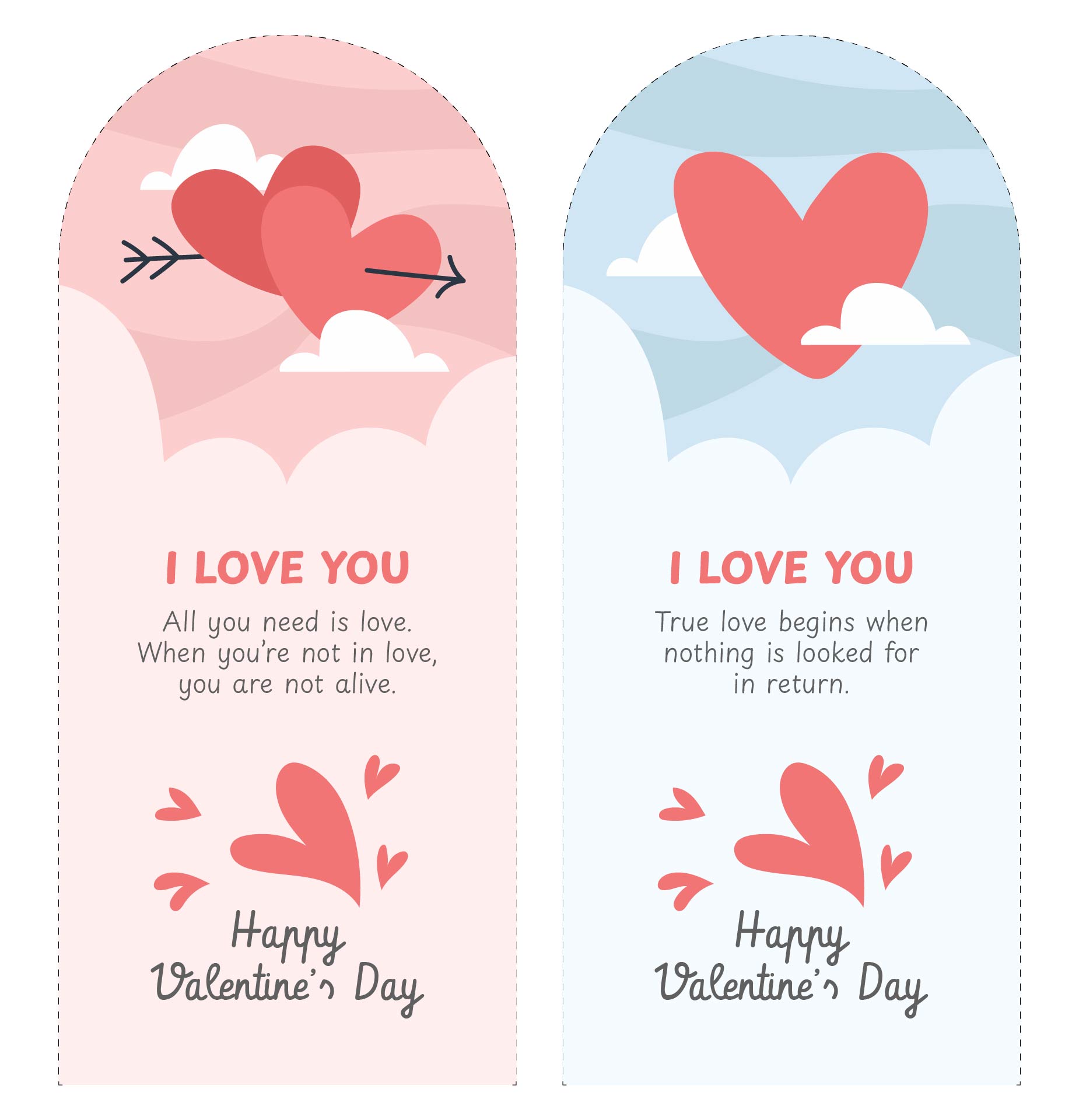 I Love You Bookmarks for Valentines Day