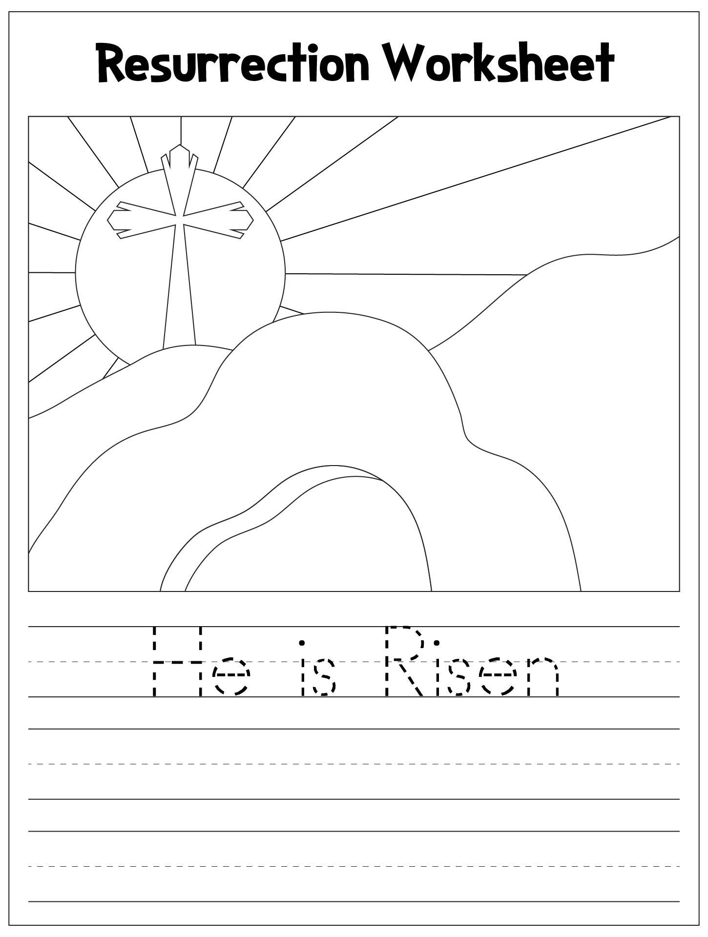 Jesus resurrection worksheets for preschoolers