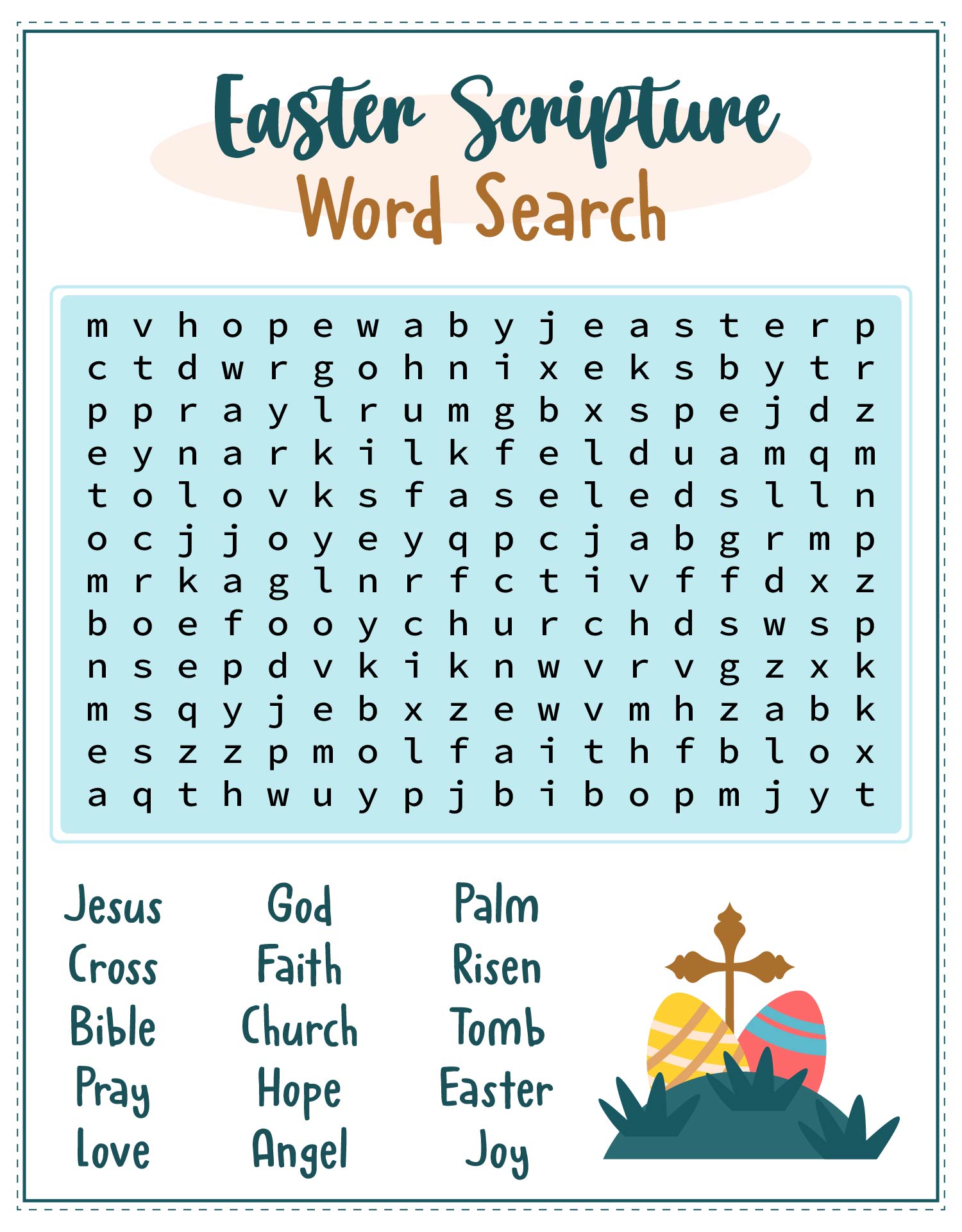 Preschool Easter Scripture puzzles