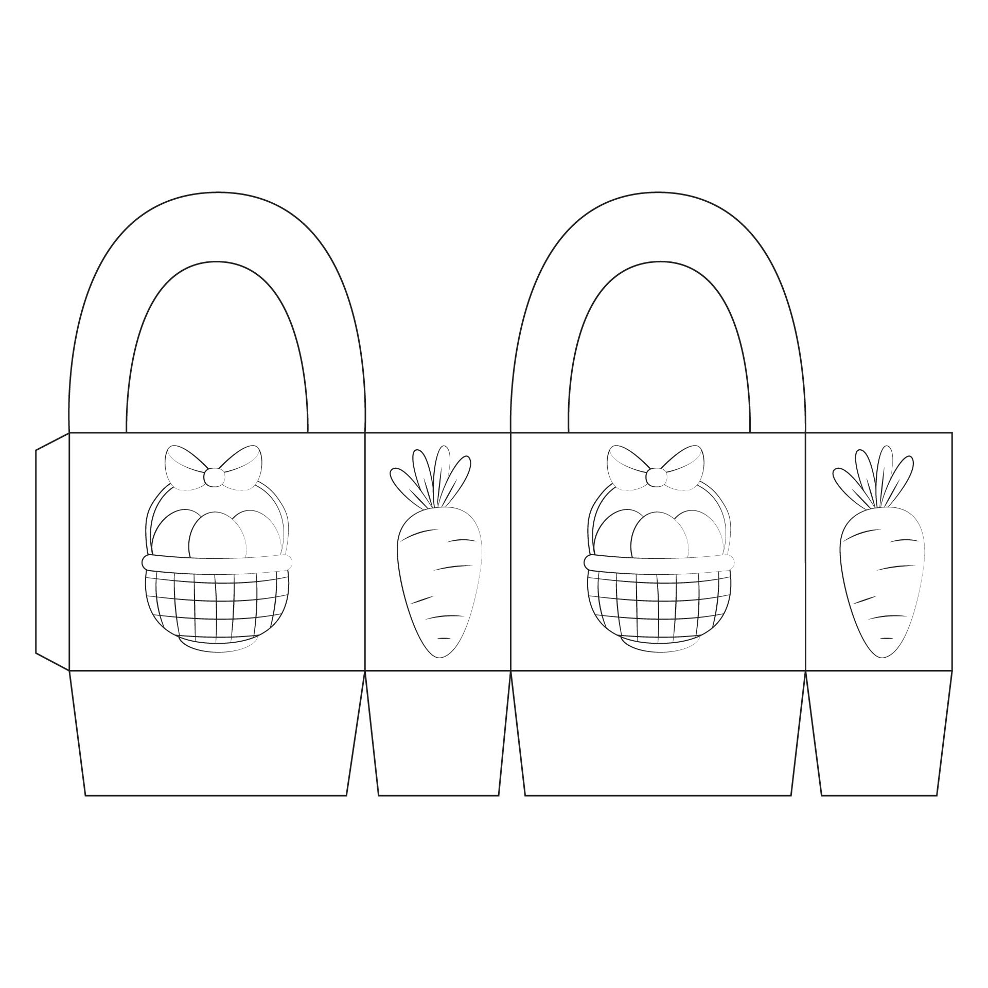 Printable Bunny Basket Craft Template