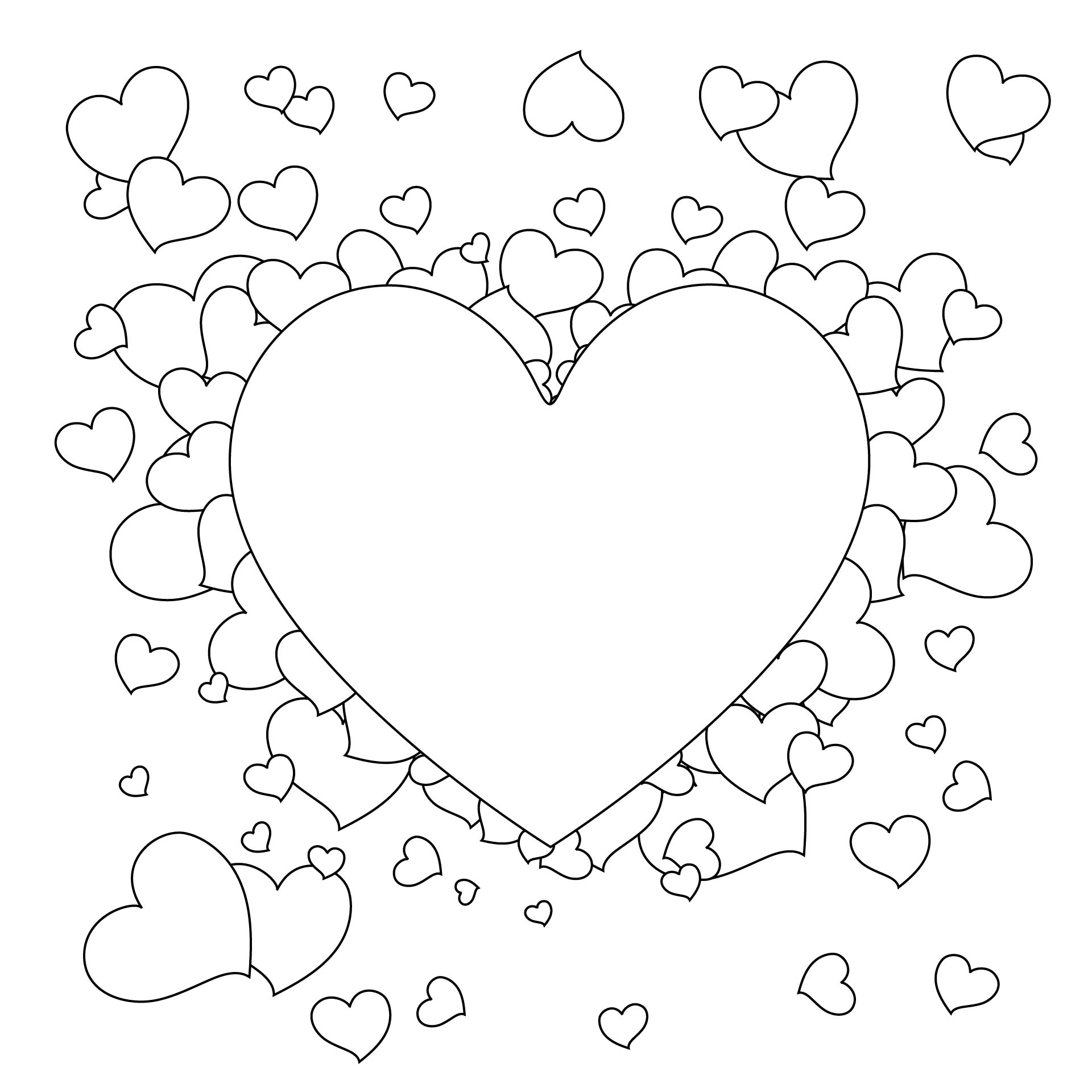 Printable Coloring Heart Frame for Kids