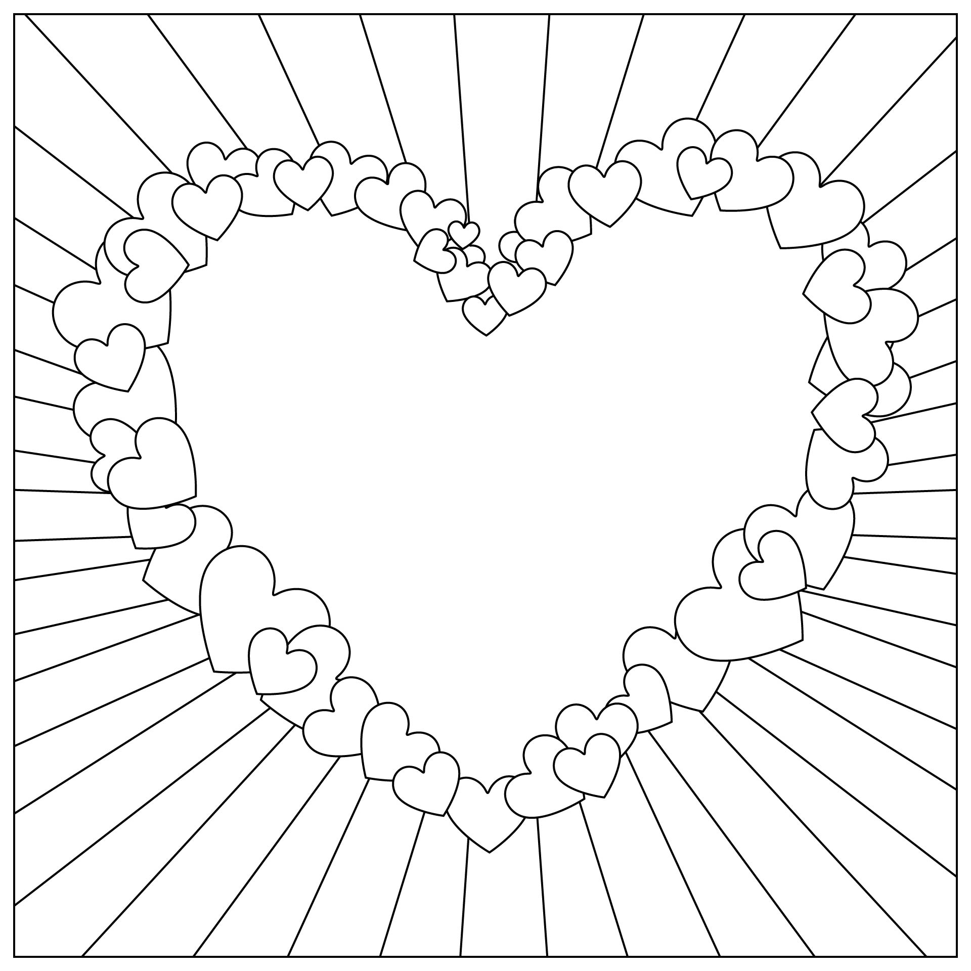 Printable Coloring Love Heart Frame