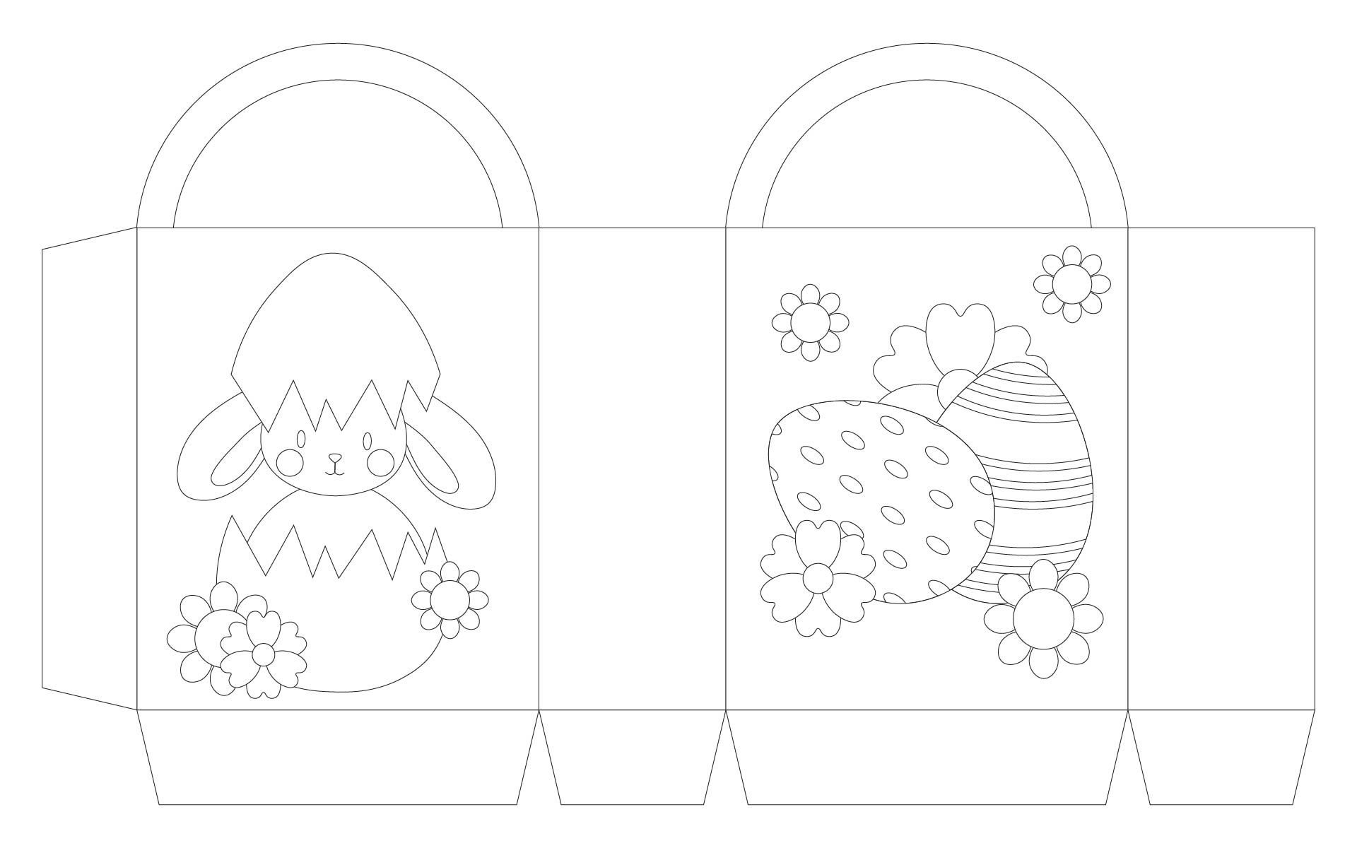 Printable Easter Basket Cutouts for Coloring