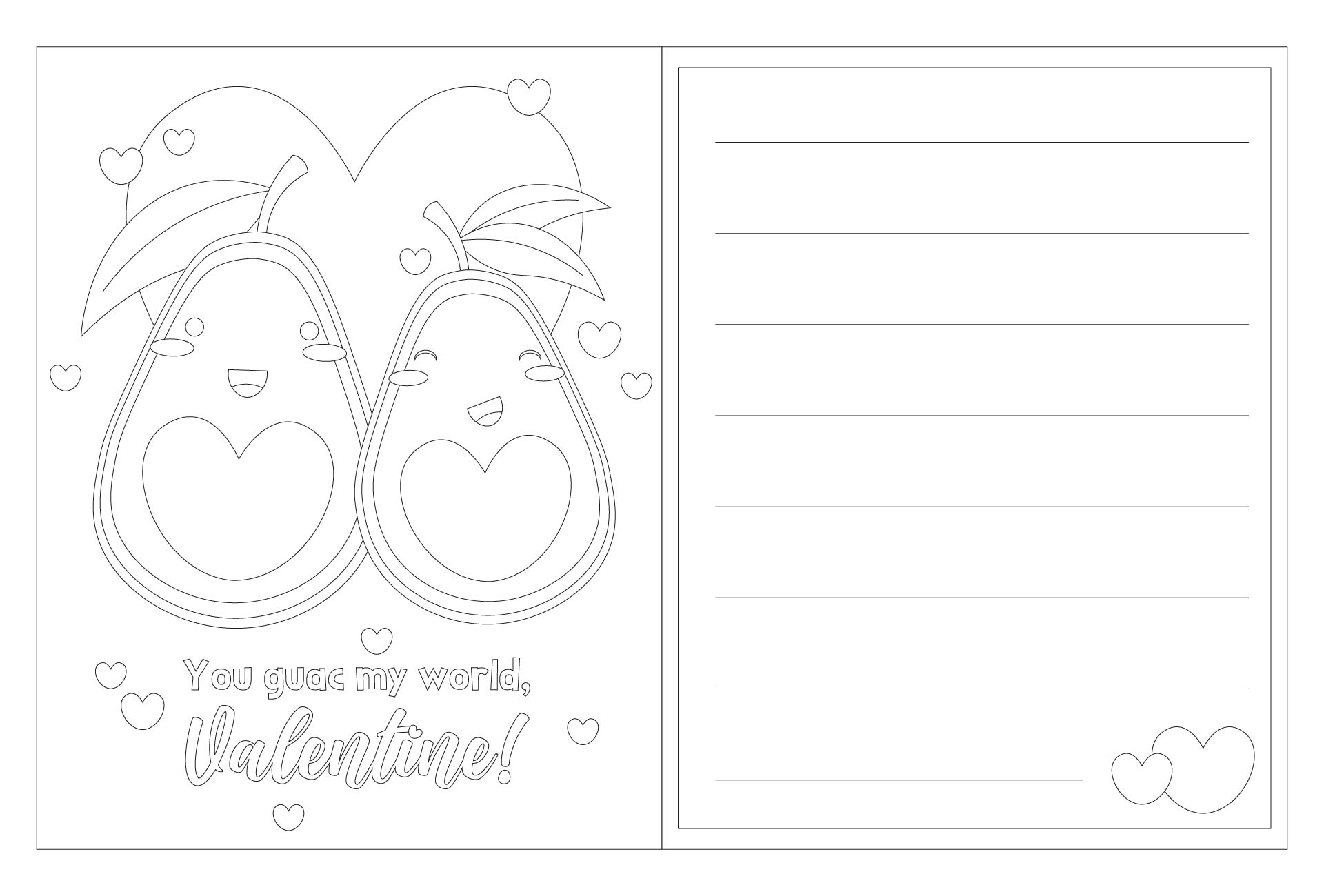 Printable Funny Valentines Day Cards Coloring Sheets