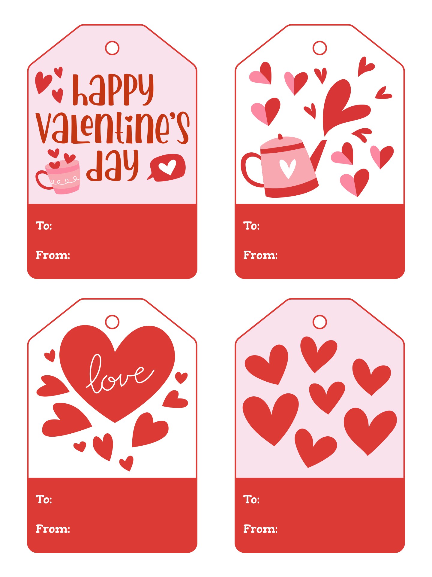 Printable Heart Tags for Valentine