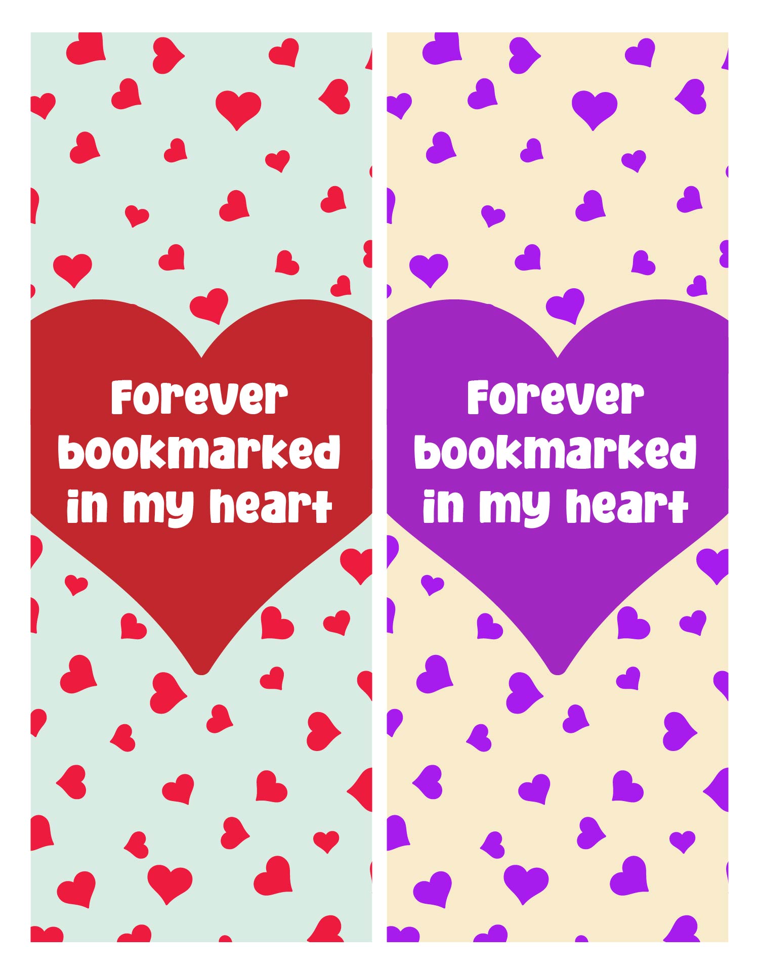 Printable I Love You Bookmarks for Couples