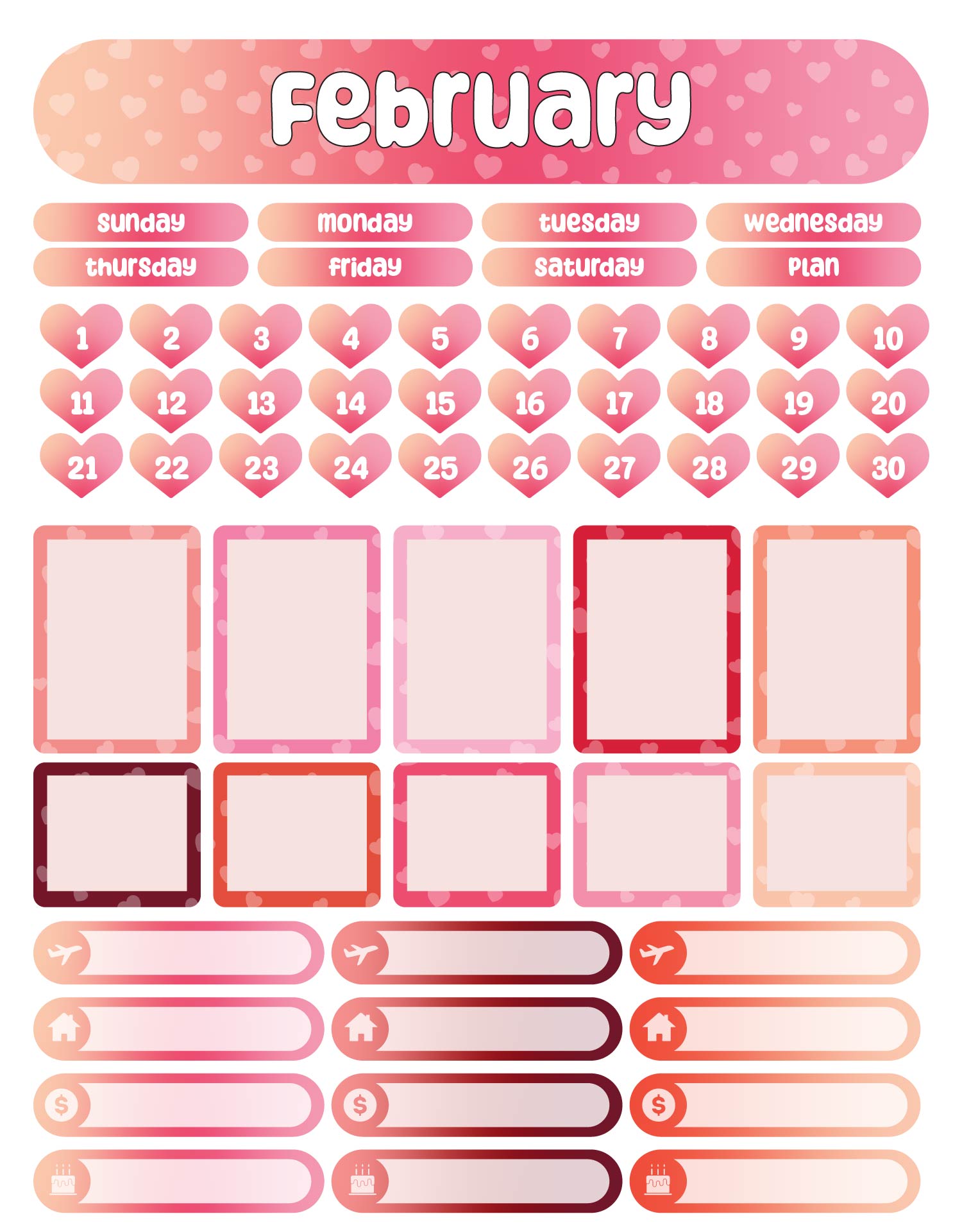 Printable Love Planner Stickers