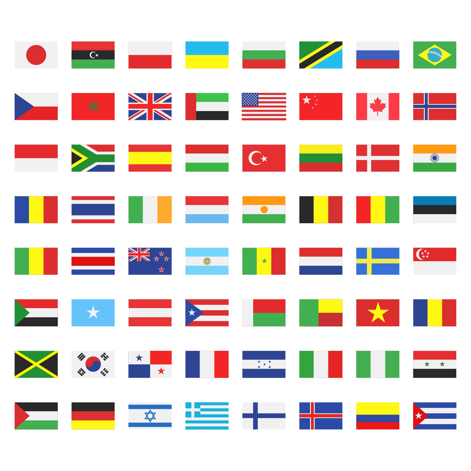 Printable Mini National Flags for Crafts