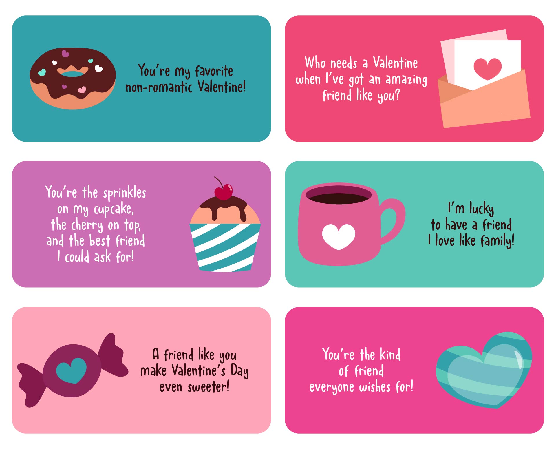 Printable Mini Valentine Cards for Kids