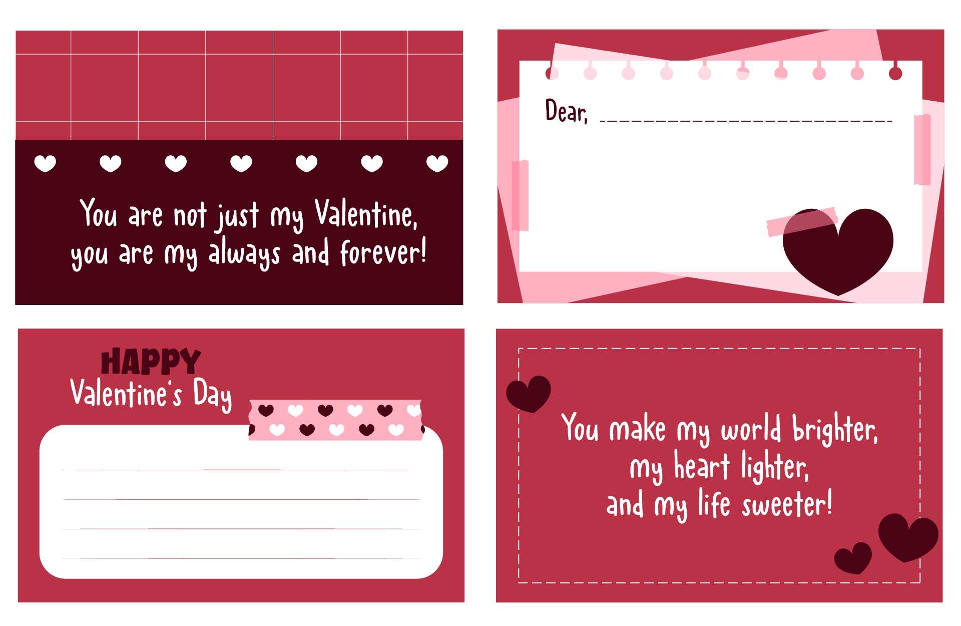 Printable Mini Valentine Love Notes