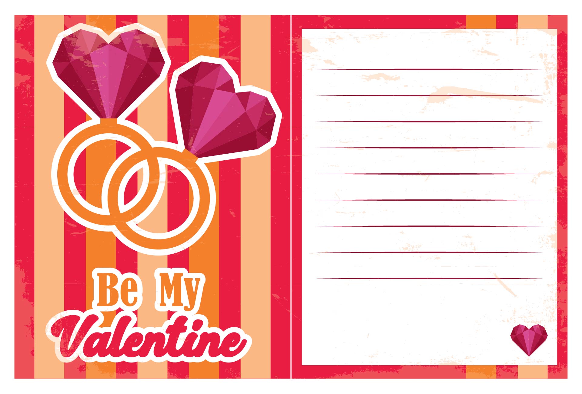 Printable Retro Valentines Day Card