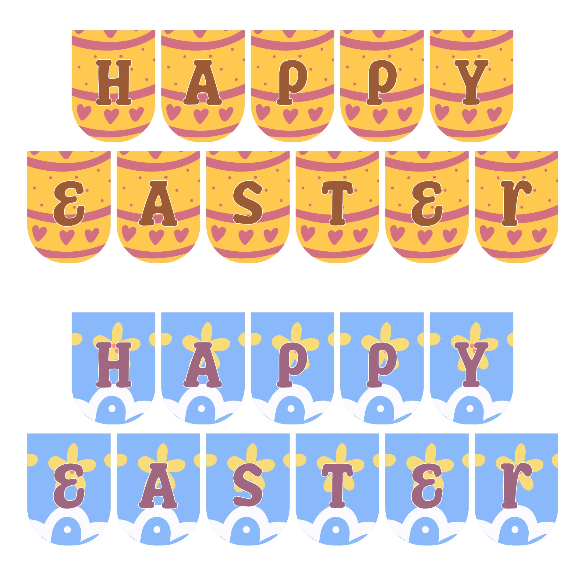 Printable Spring Easter Decor Banner