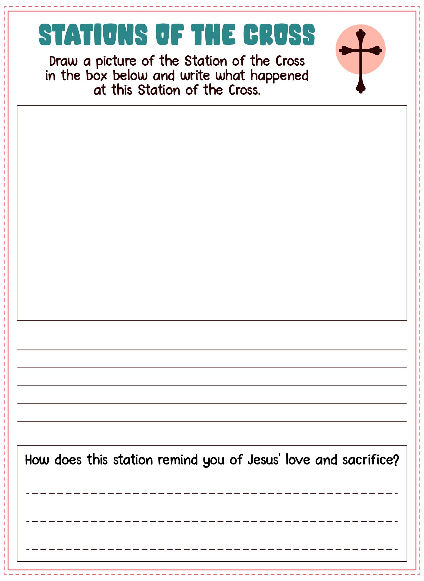 Printable Stations of the Cross Activity Worksheets