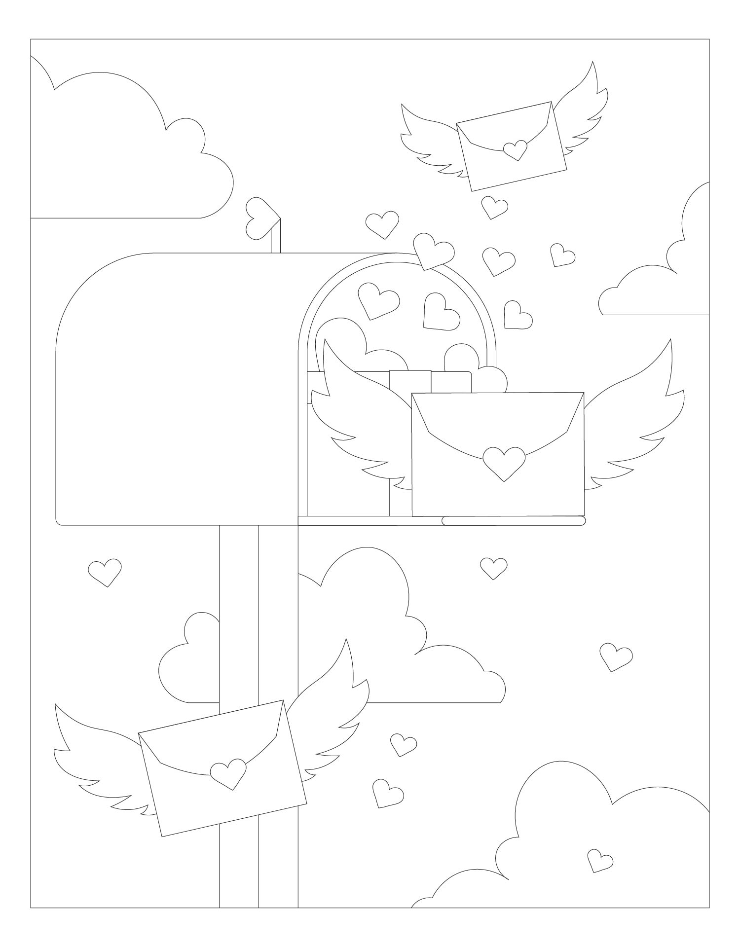 Printable Valentines Day Heart Coloring Sheets