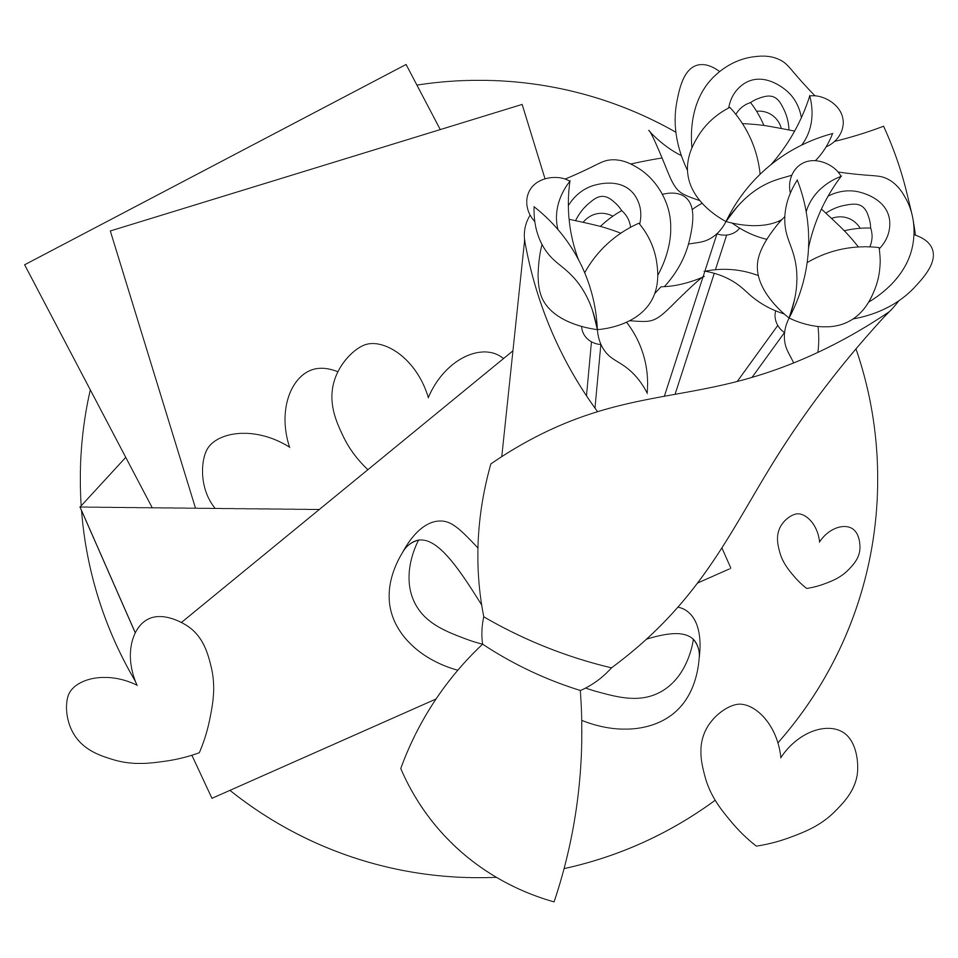 Printable Valentines Day Roses Coloring Pages