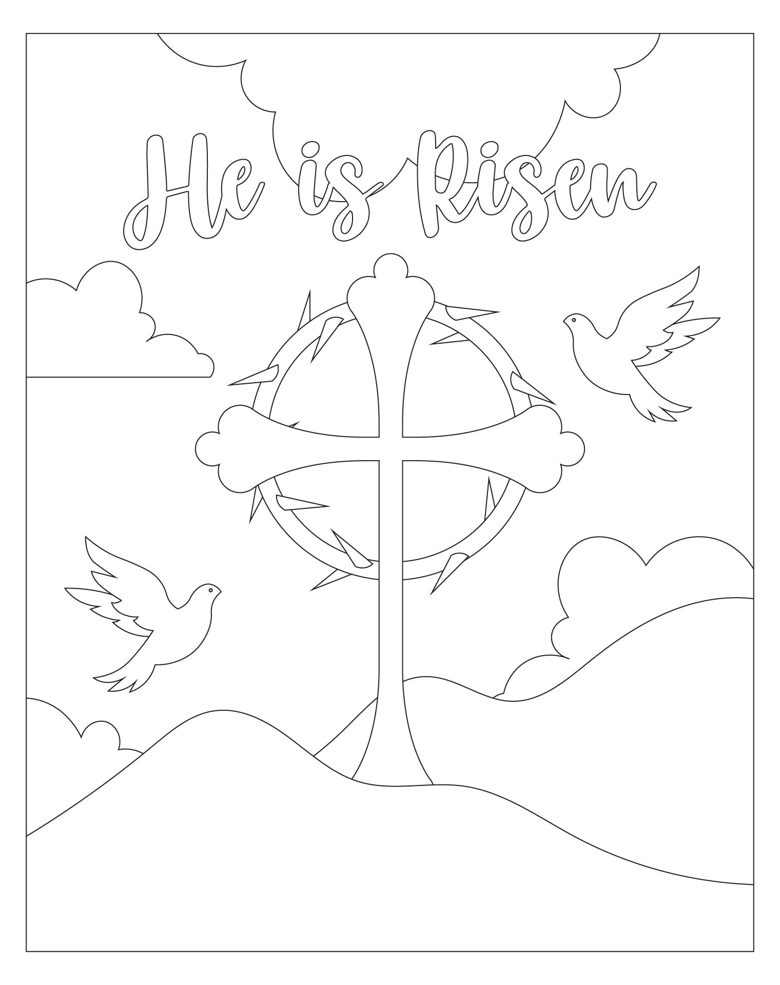 Resurrection themed activity pages for preschool