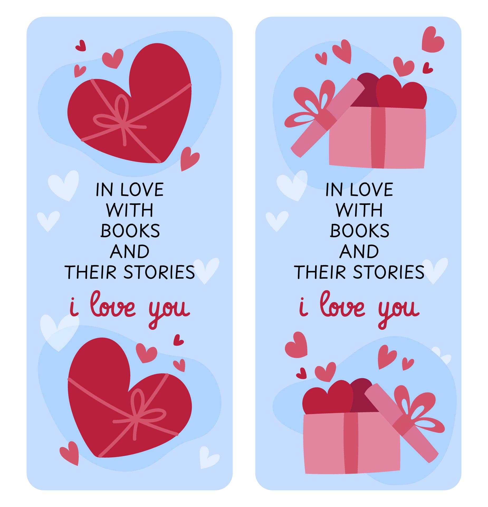 Romantic I Love You Bookmarks for Readers