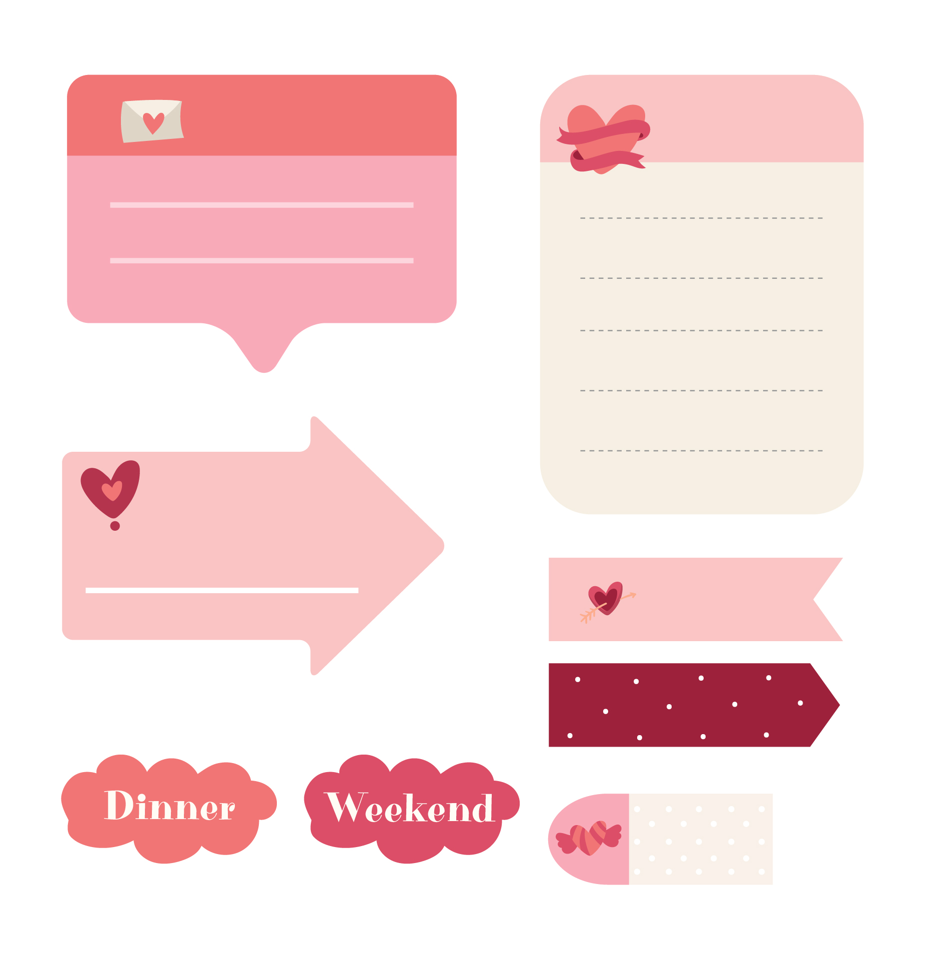 Romantic Planner Stickers Printable