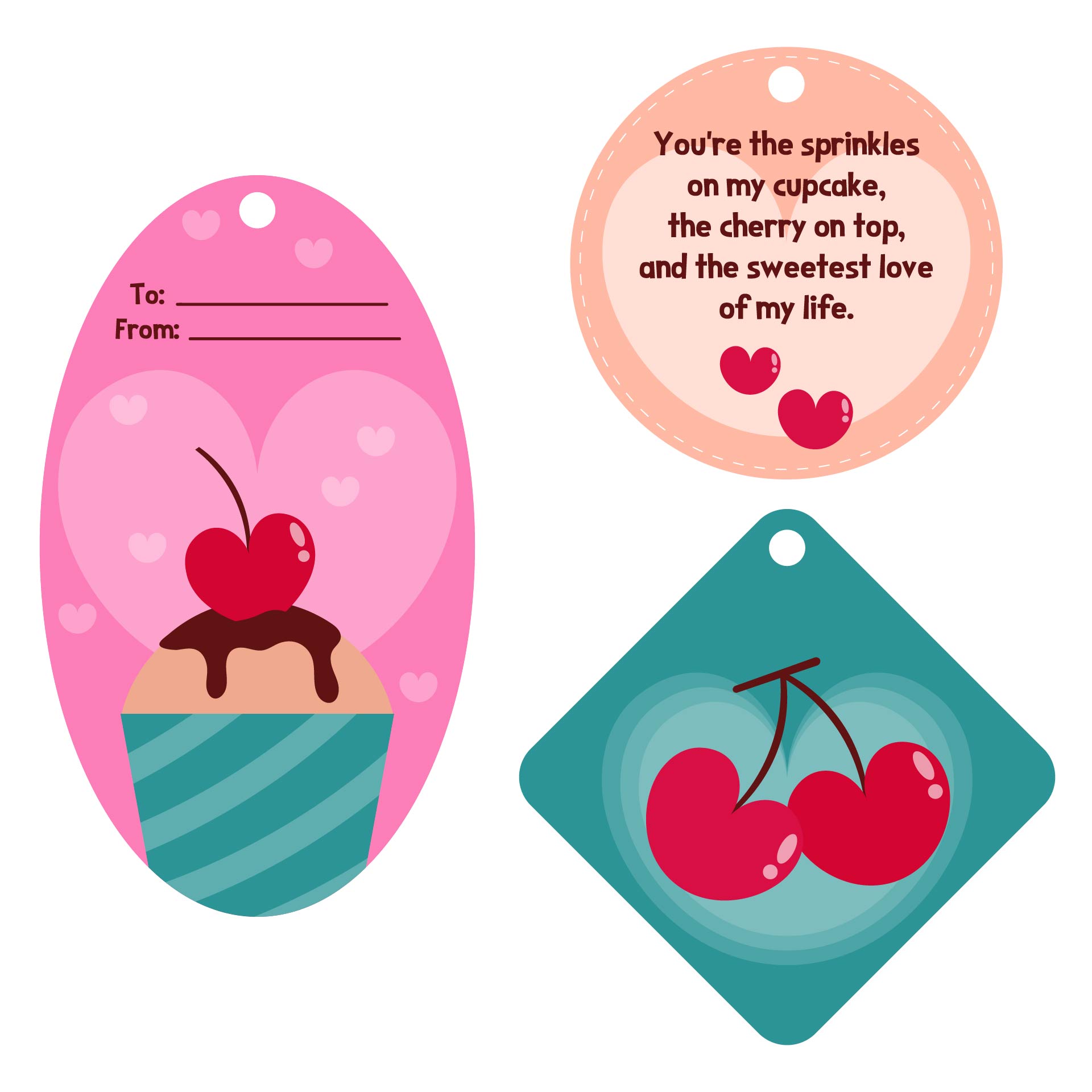 Romantic Printable Tags for Valentines Day